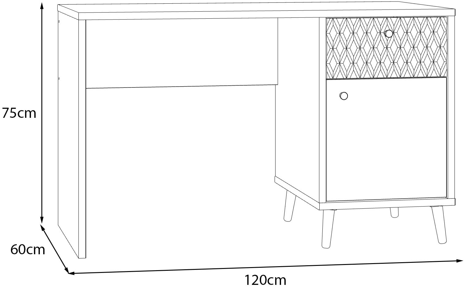 FORTE Schreibtisch »Aksana«, Schreibtisch, Soft Close, Vollauszug, modernes Design