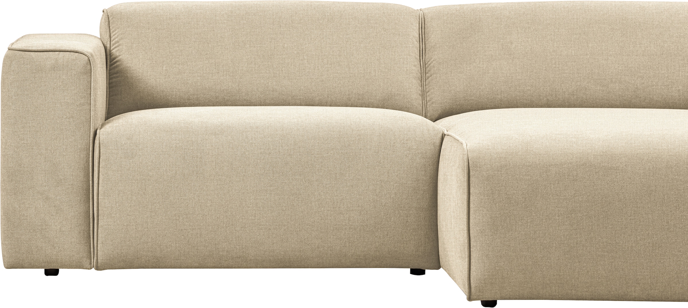 andas Ecksofa »Noord mit Kedernaht, Breite 234 cm, L-Form«, Cord, Struktur, Webstoff, mit Wellenunterfederung, Massivholzrahmen