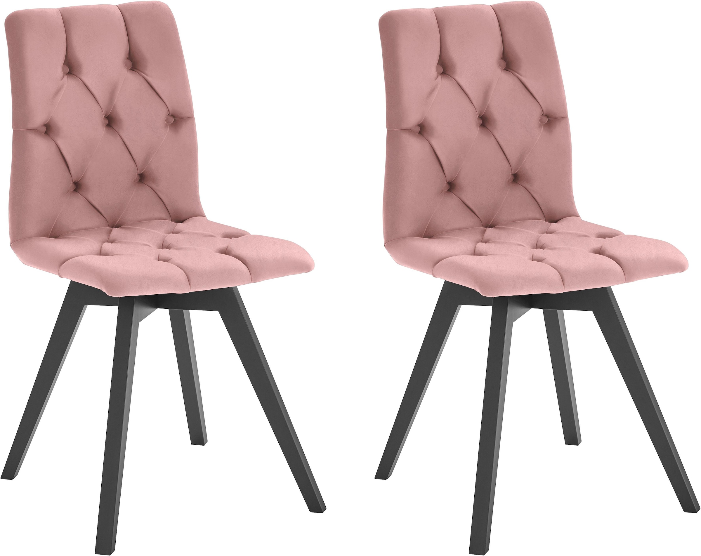 andas 4-Fußstuhl »Melania« (Set) 2 Stk. Samtoptik mit Knopfsteppung (2er-Se günstig online kaufen