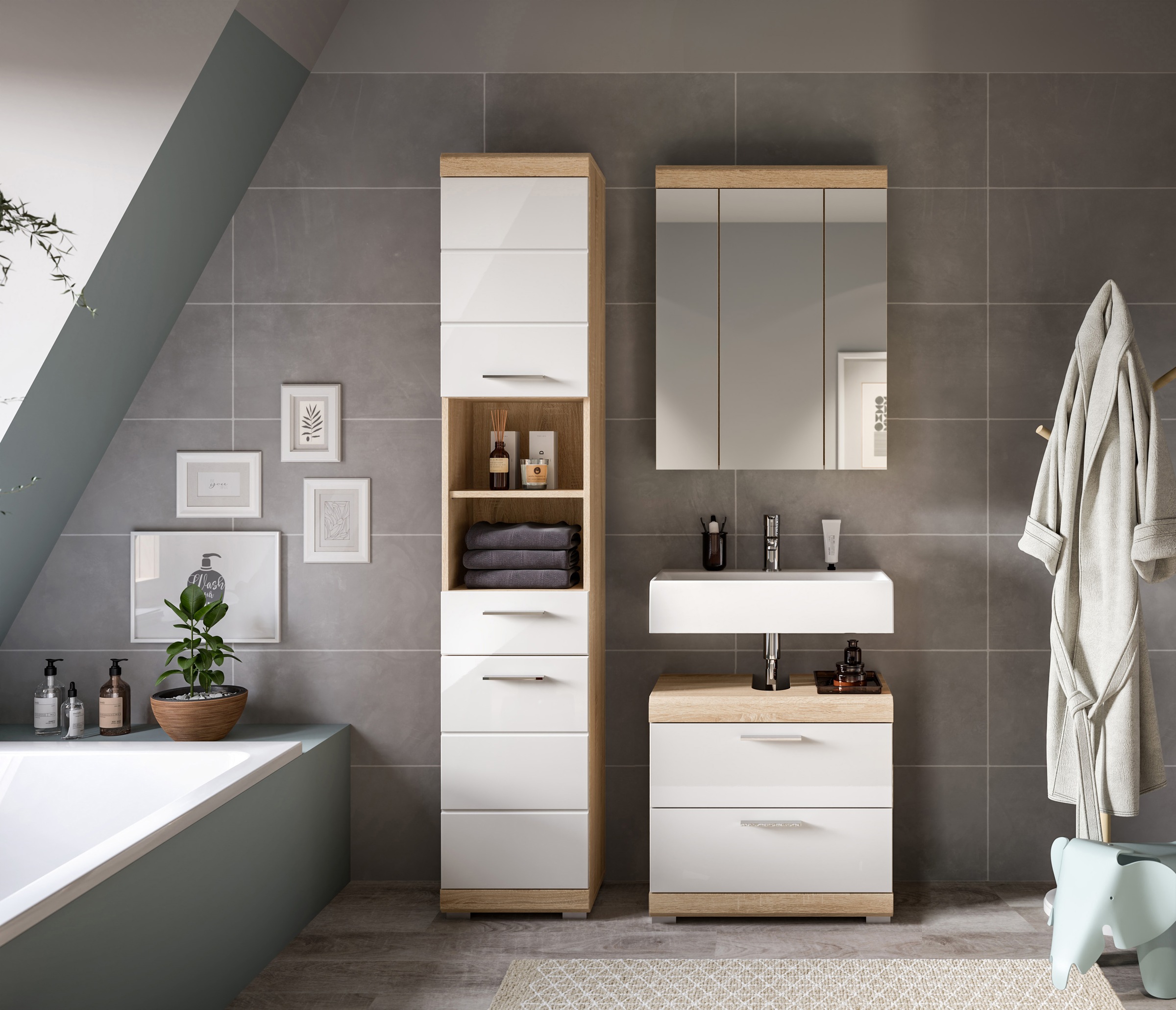 INOSIGN Badmöbel-Set »Siena, 3 teilig, bestehend aus:« Set, TOPSELLER!, 3 S günstig online kaufen