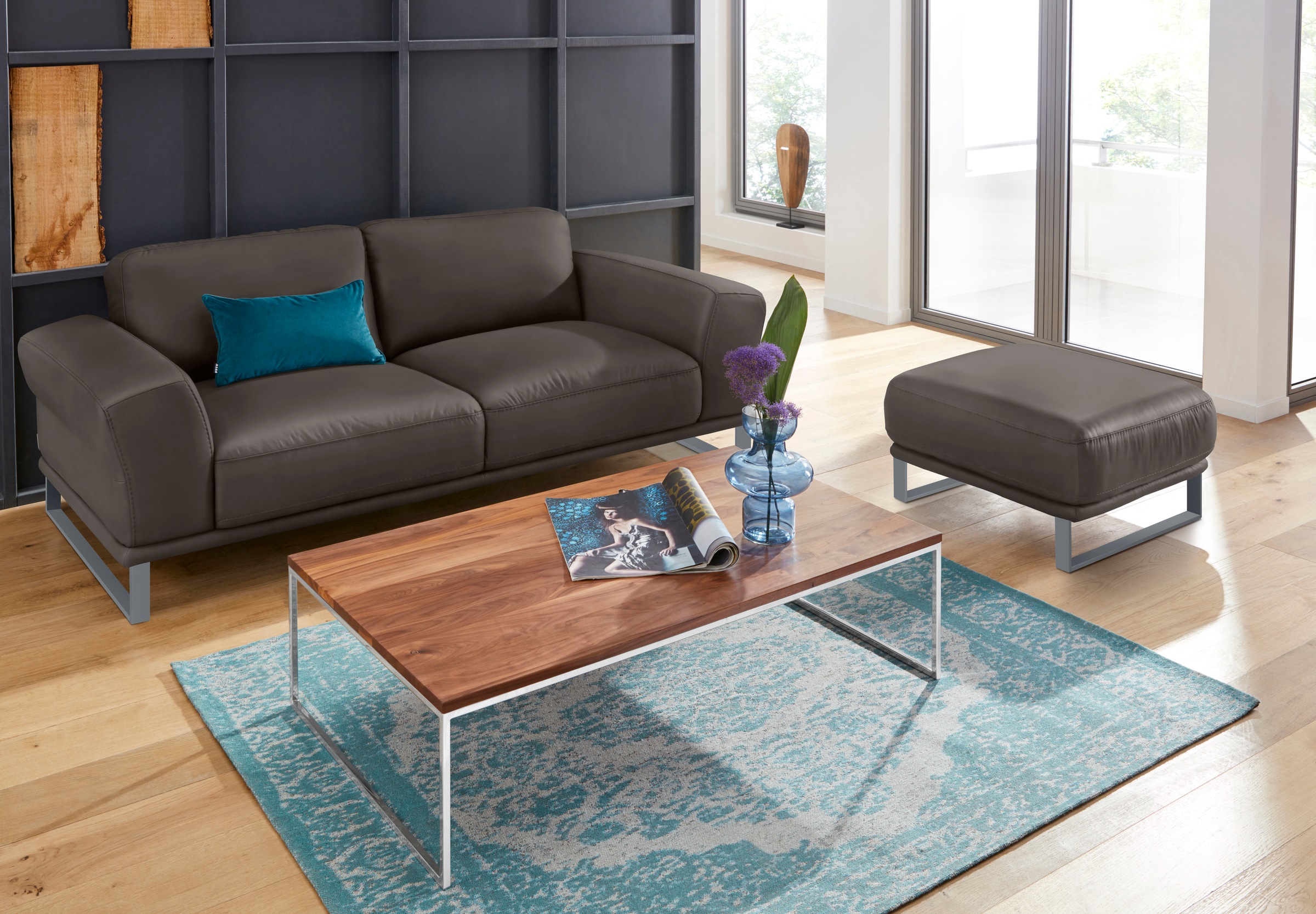 W.SCHILLIG 2,5-Sitzer »montanaa«, mit Metallkufen in Silber matt, Breite 212 cm