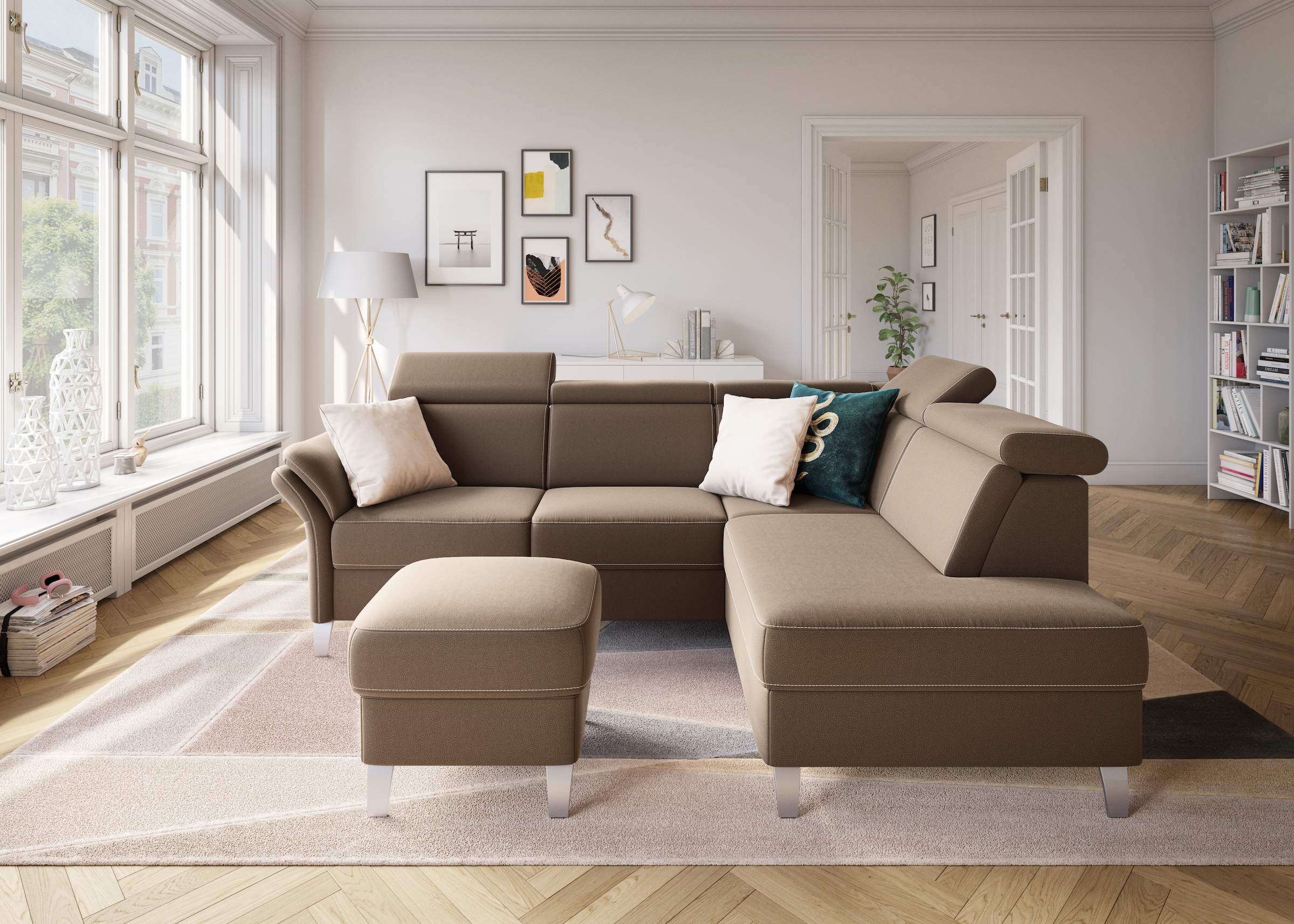 sit&more Ecksofa »Vincenzo L-Form« inklusive Kopfteilverstellung, wahlweise günstig online kaufen