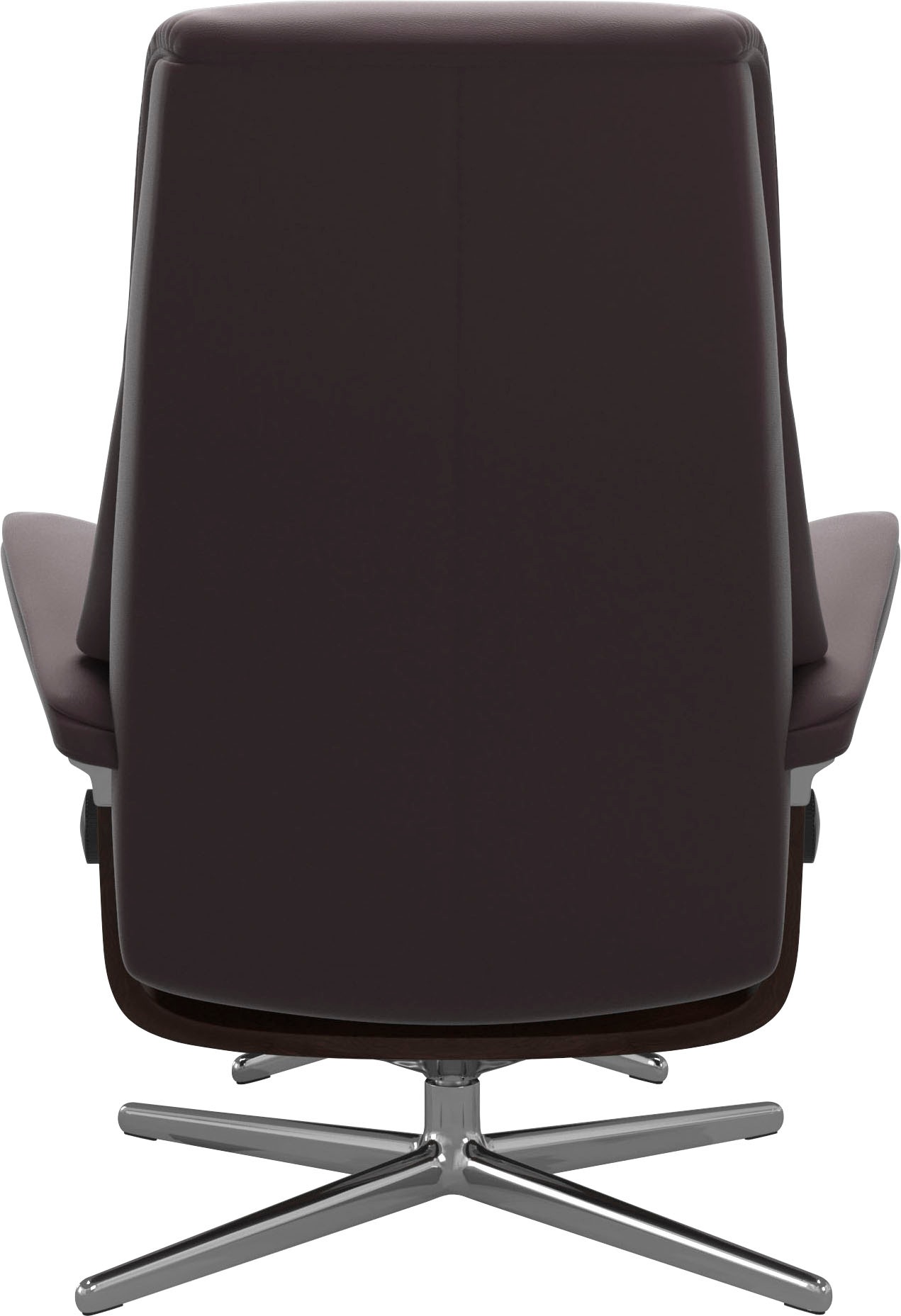 Stressless® Relaxsessel »View«, (Set, Relaxsessel mit Hocker), mit Hocker, mit Cross Base, Größe S, M & L, Holzakzent Braun