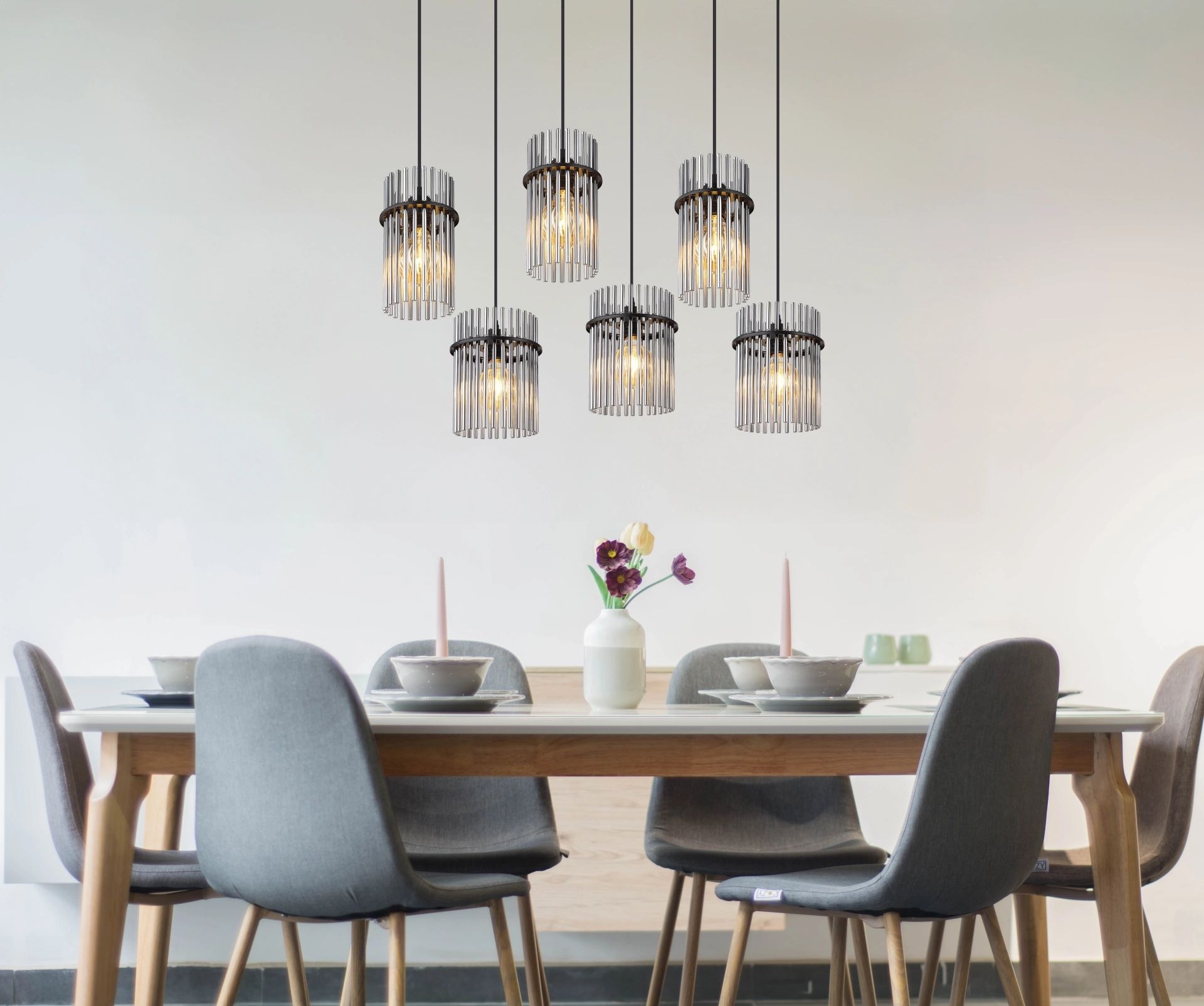 GLOBO LIGHTING Pendelleuchte »GORLEY« E27 1 Stk. Design Glasstäbe, Deckenlampe, Wohnzimmer, Esszimmer, Hängelampe