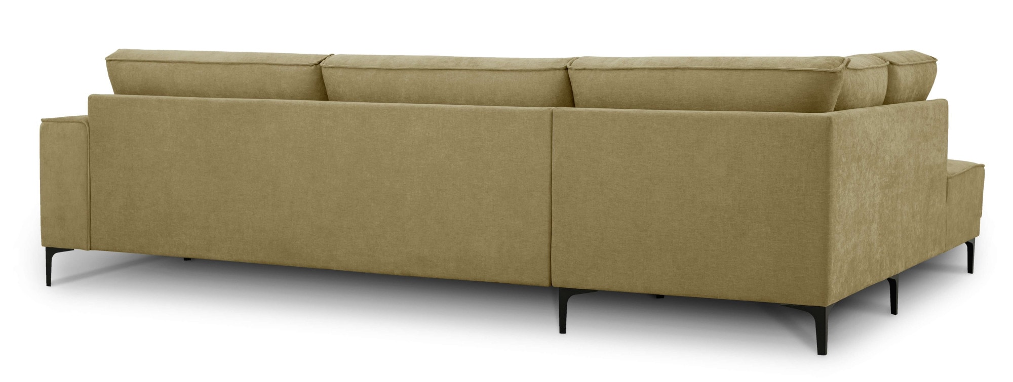 Places of Style Ecksofa »Polsterecke Oland, Struktur, Flachgewebe, Luxus-Microfaser, Boucle«, L-Form, 289 cm, Wellenunterfederung, Skandi-Design, Metallfüße