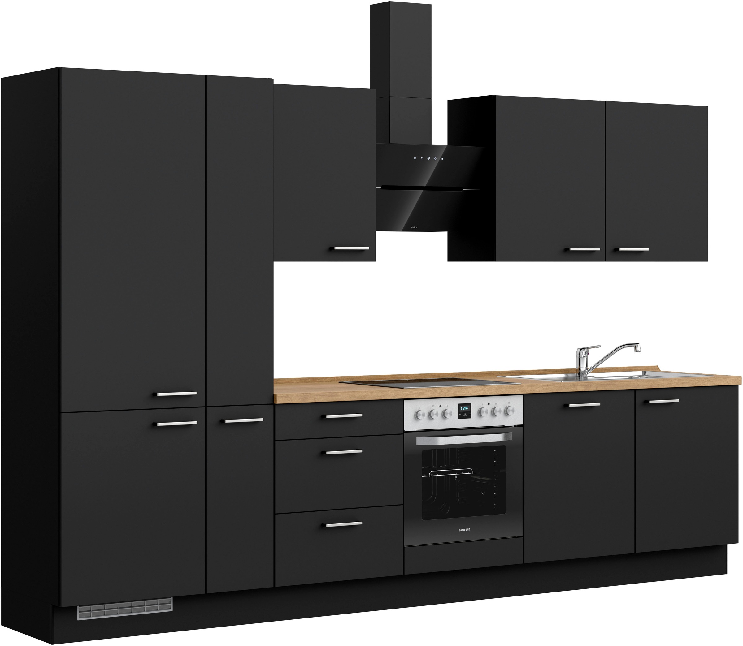 nobilia® Küchenzeile »"Touch II"«, vormontiert, Ausrichtung wählbar, Breite 330 cm, wahlw. mit E-Geräten