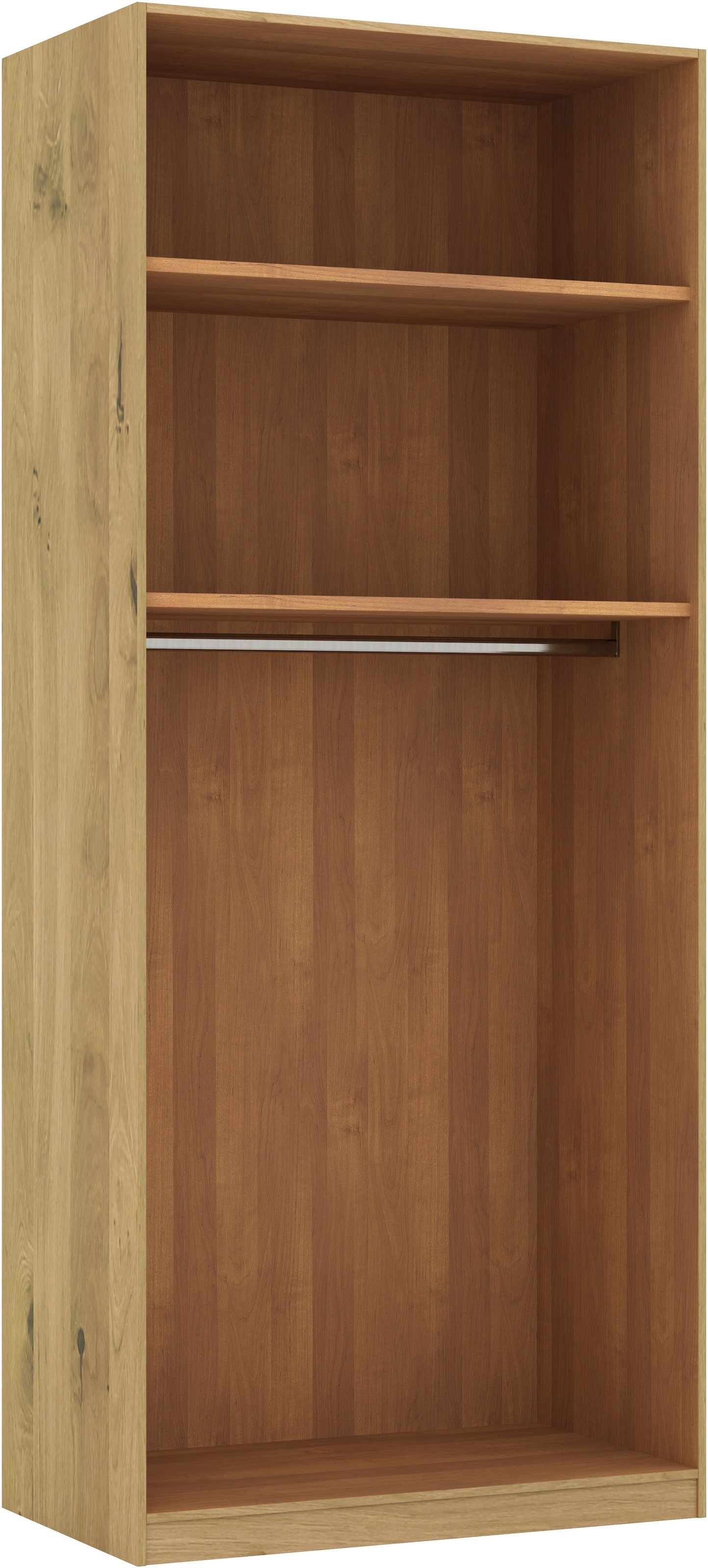 Musterring Drehtürenschrank »Savona, Kleiderschrank, Schrank, Garderobe, teilmassiv Eiche«, (mit Türdämpfern, mit Spiegel oder Glas, extra Böden, MADE IN GERMANY), Türen in Bianco-Eiche massiv, Spiegel-/Glastüren, verschiedene Größen