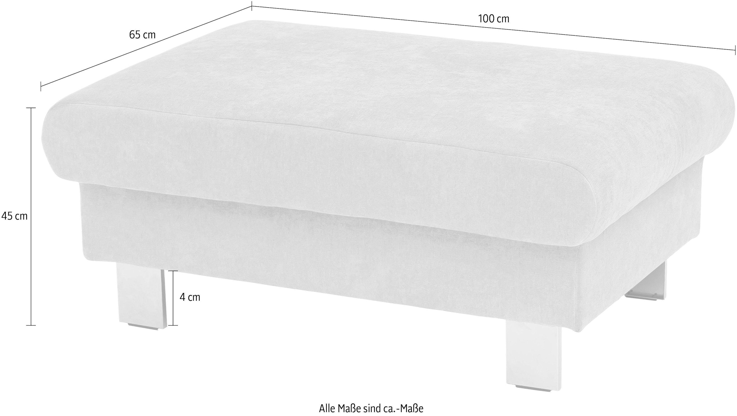 COTTA Polstergarnitur »Komaris U-Form«, (Set), Set bestehend aus: Wohnlandschaft mit Kopfteilverstellung & Hocker