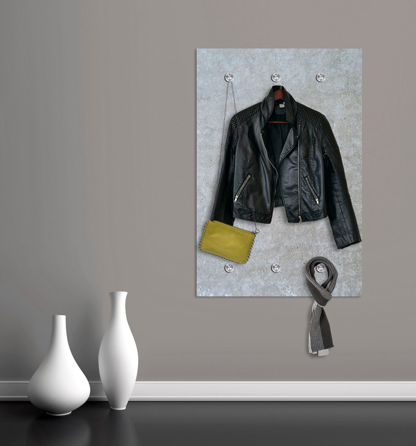 queence Garderobenleiste »Brushed Grey«, Wand Garderobe, wischtechnik, Beto günstig online kaufen
