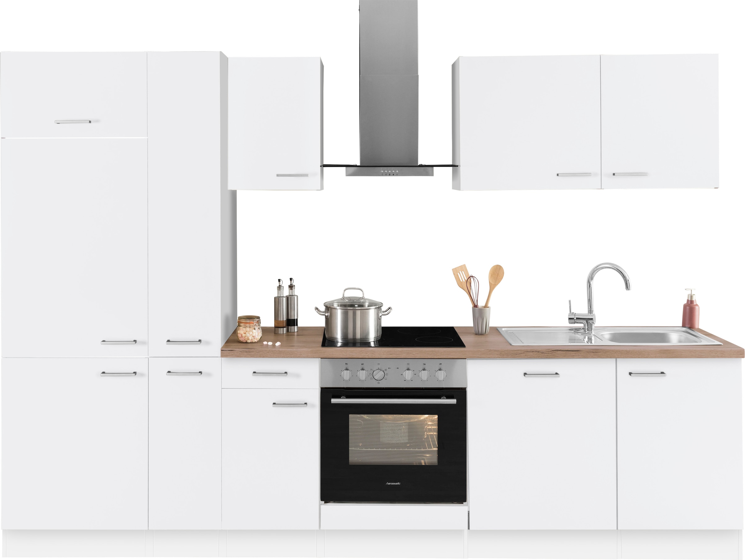 OPTIFIT Küchenzeile »Iver«, 300 cm inklusive Elektrogeräte der breit, HANSEATIC Marke