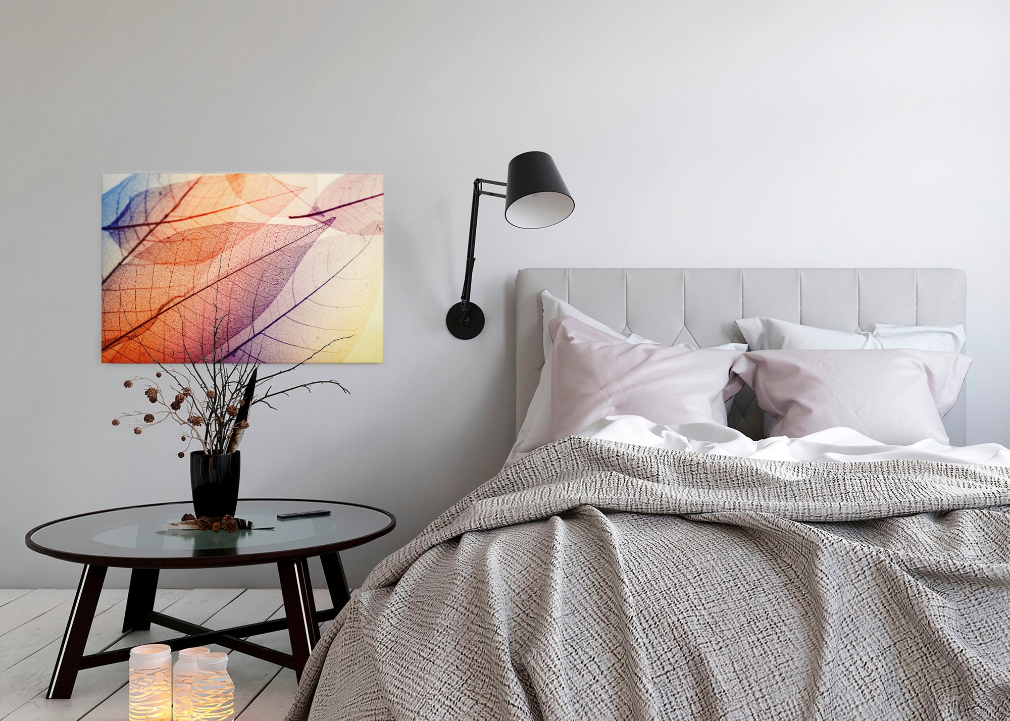 A.S. Création Leinwandbild »Limpid Leaf«, Kunst-Natur-Kinder, (1 St.), Keilrahmen Moderne Blätter Bunt Leinwand-Bild Wohnzimmer modern Kinder