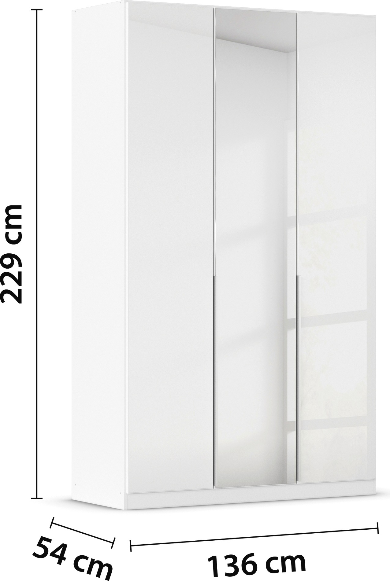 rauch Drehtürenschrank »Kleiderschrank Kleiderschränke Schrank Garderobe AGORDO mit Glasfront«, (in zwei Griff-Farben), durchdachte Innenausstattung, in 6 Breiten und 2 Höhen MADE IN GERMANY