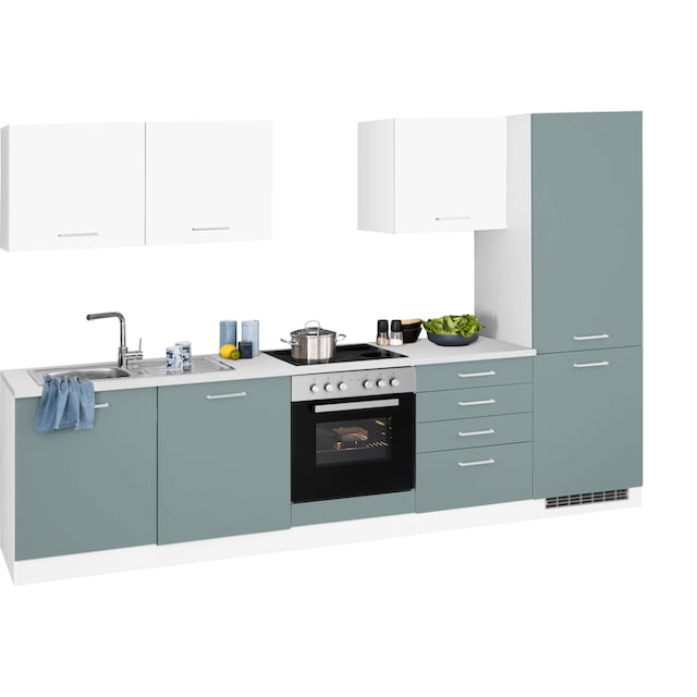 HELD MÖBEL Küchenzeile »Visby«, ohne E-Geräte, 300 cm, für  Kühl/Gefrierkombination und Geschirrspüler auf Rechnung kaufen