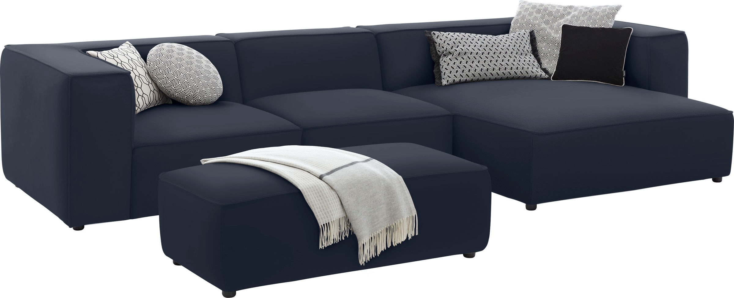 W.SCHILLIG Ecksofa »around-the-block«, mit eleganter Biese, mit Federkern, Breite 341 cm