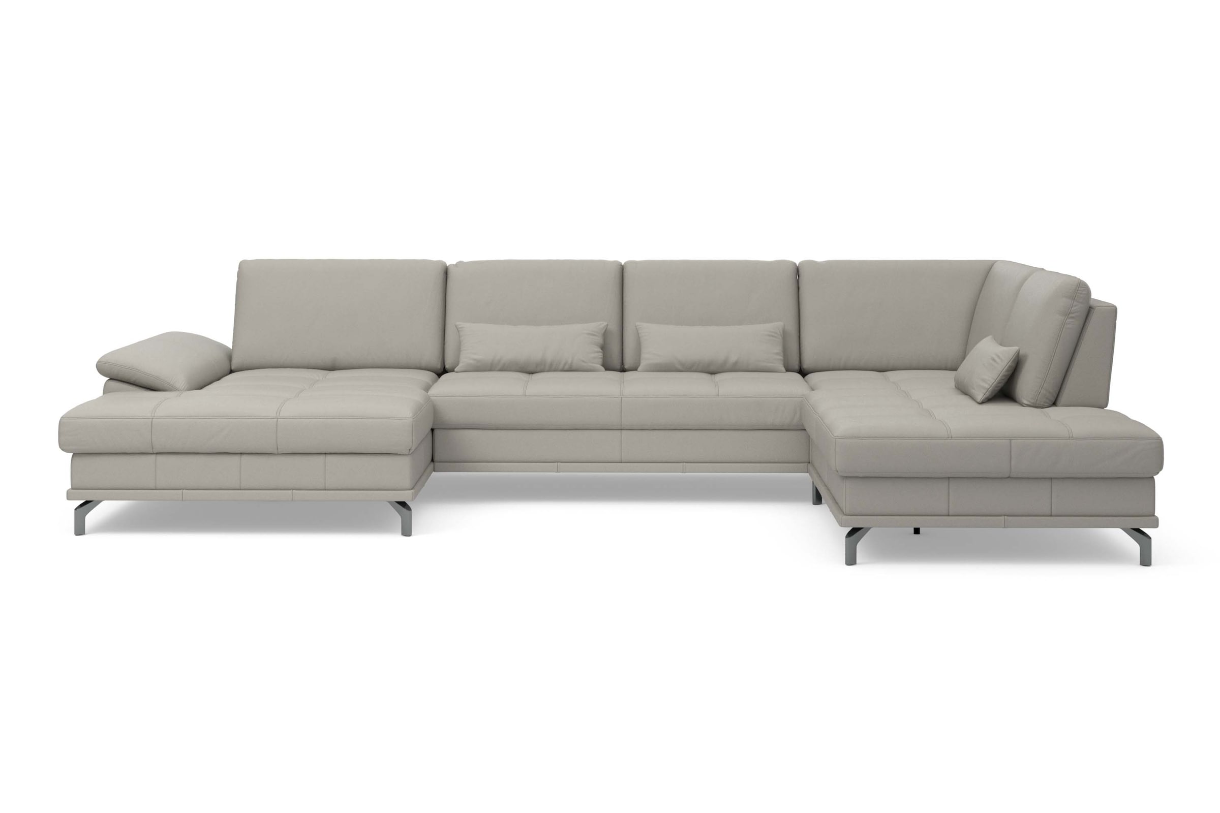 Places of Style Wohnlandschaft »Costello U-Form, mit Sitztiefenverstellung, Armteilverstellung und«, 3 Nierenkissen, optional Bettfunktion und Bettkasten