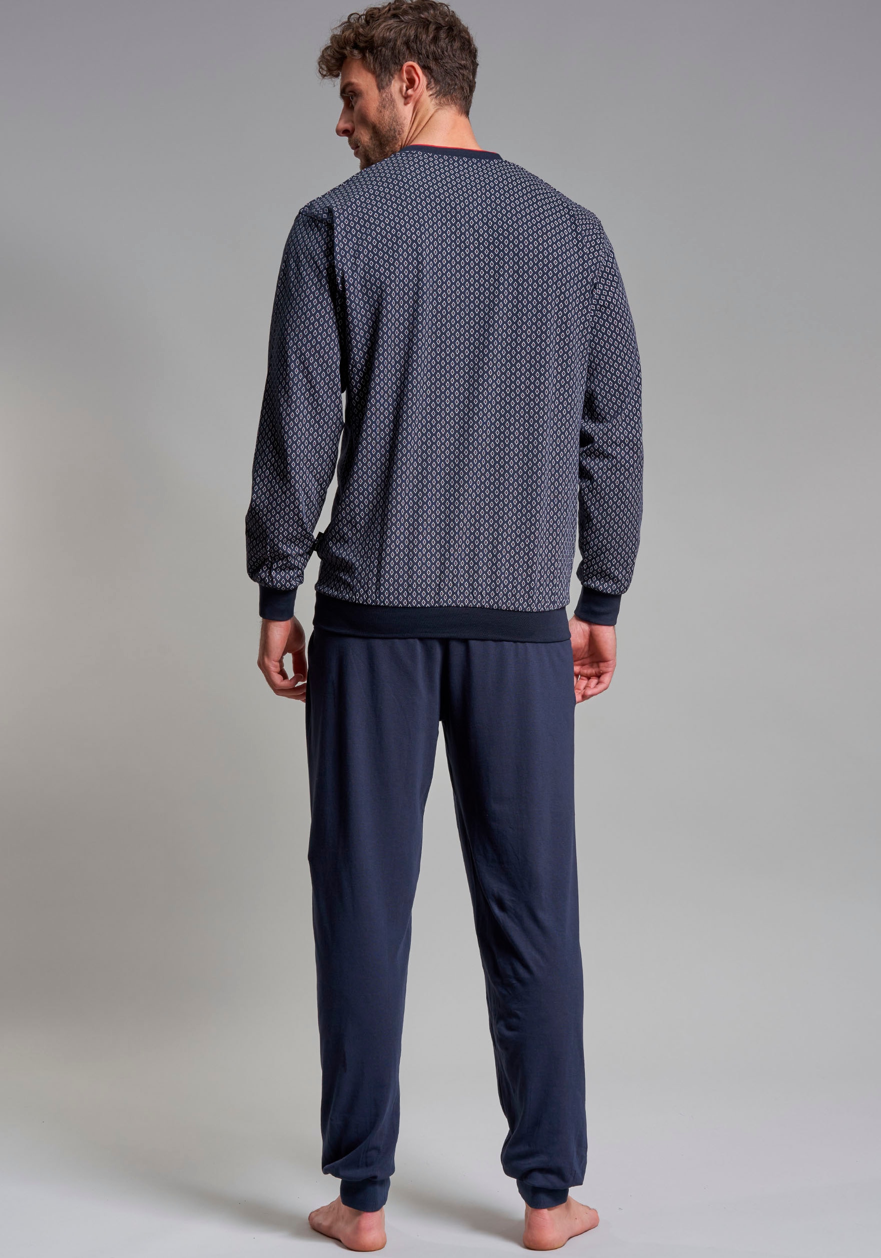GÖTZBURG Pyjama »Manhattan«, (2 tlg.), V-Ausschnitt, Brusttasche