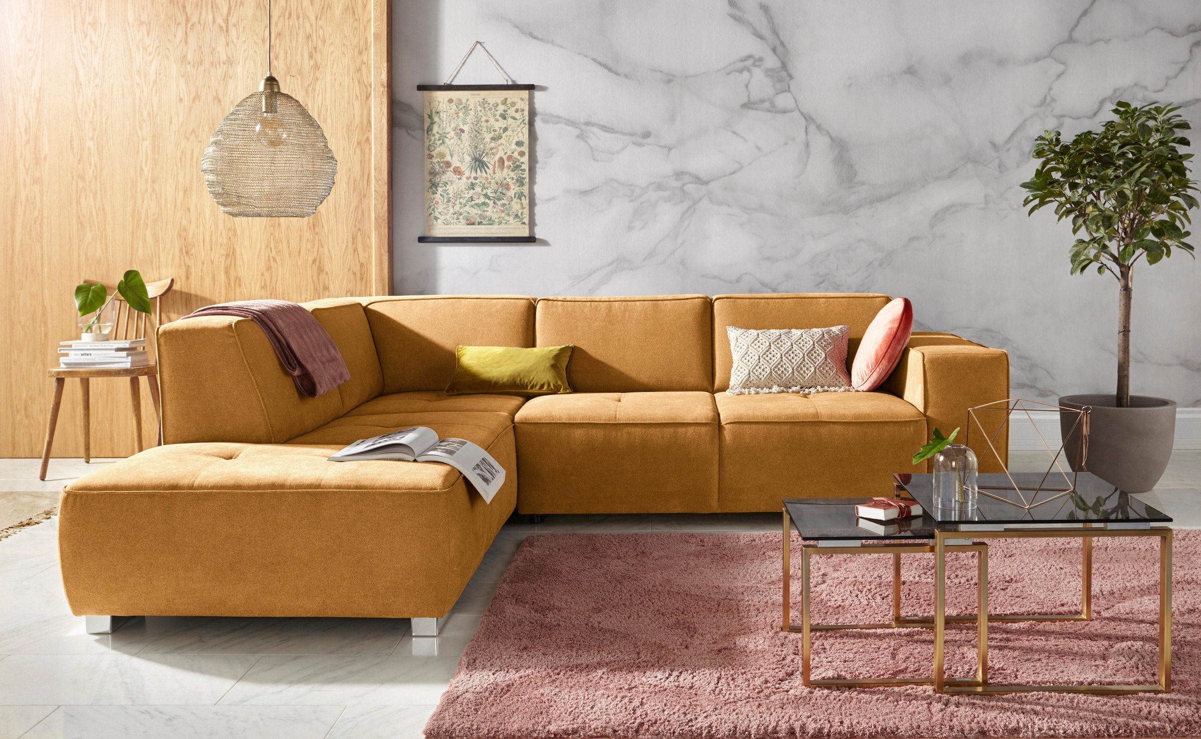 INOSIGN Ecksofa »Sapporo L-Form« wahlweise Bettfunktion oder Sitztiefenvers günstig online kaufen