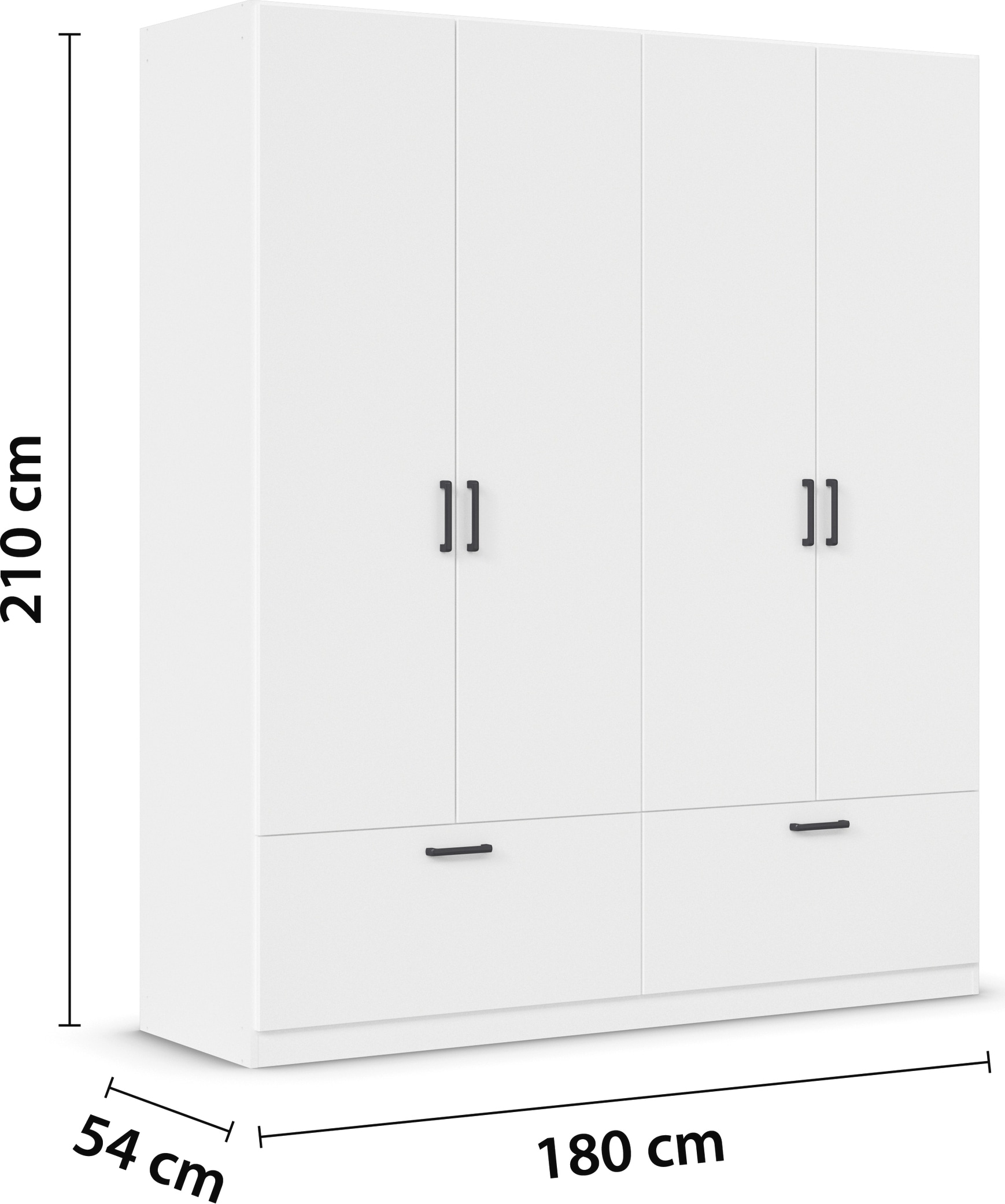 rauch Drehtürenschrank »Kleiderschrank Schrank Garderobe Wäscheschrank BARI«, mit Schubkästen und modernem Griff in Graumetallic MADE IN GERMANY