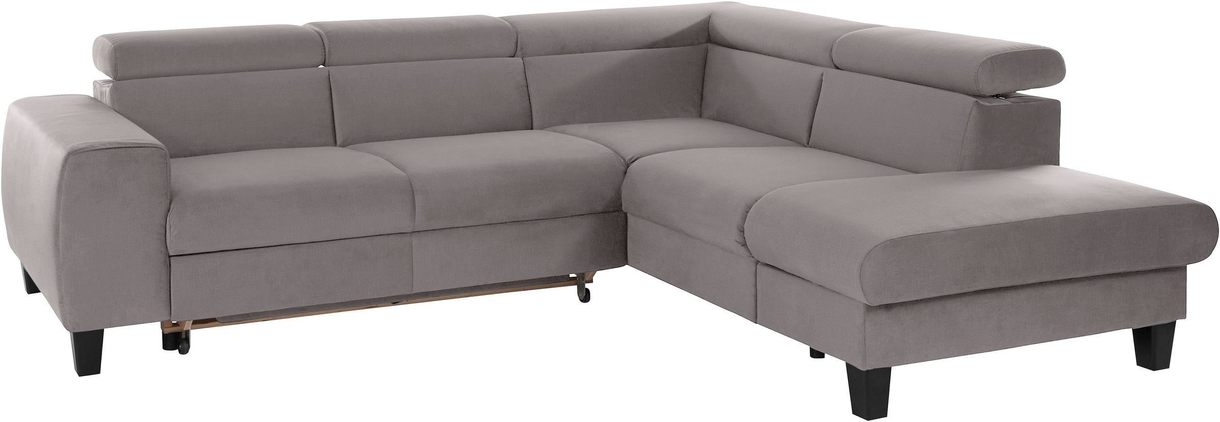 COTTA Ecksofa »Morven L-Form mit Kopfteilverstellung«, wahlweise mit Bettfunktion, Bettkasten & Wireless-Charger