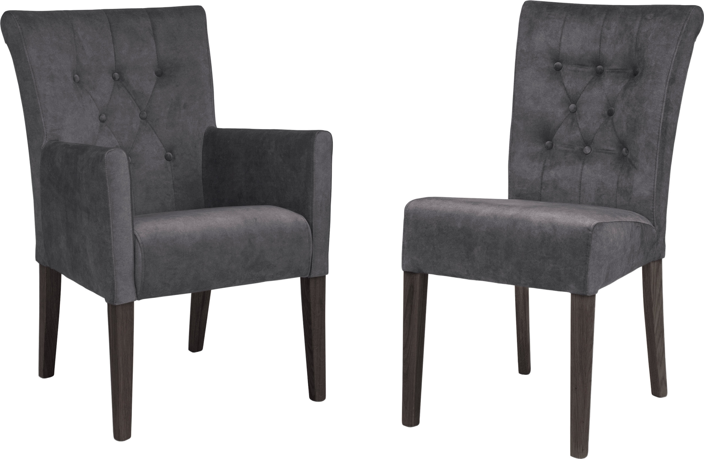 Home affaire Esszimmerstuhl »Queen BESTSELLER«, (Set), 2 St., Samtvelours, Polsterstuhl mit Knopfheftung, 2er, 4er oder 6er Set