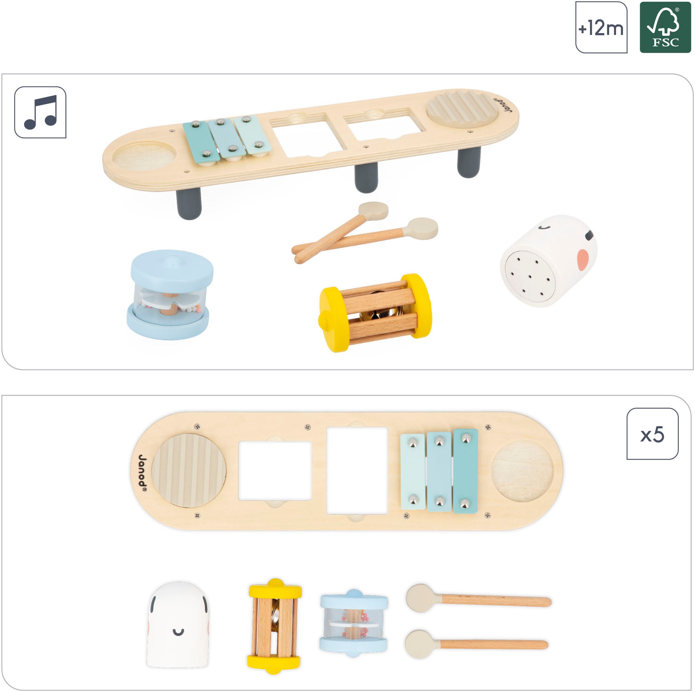 Janod Spielzeug-Musikinstrument »Aktivitäts-Raupe«, FSC®- schützt Wald - weltweit