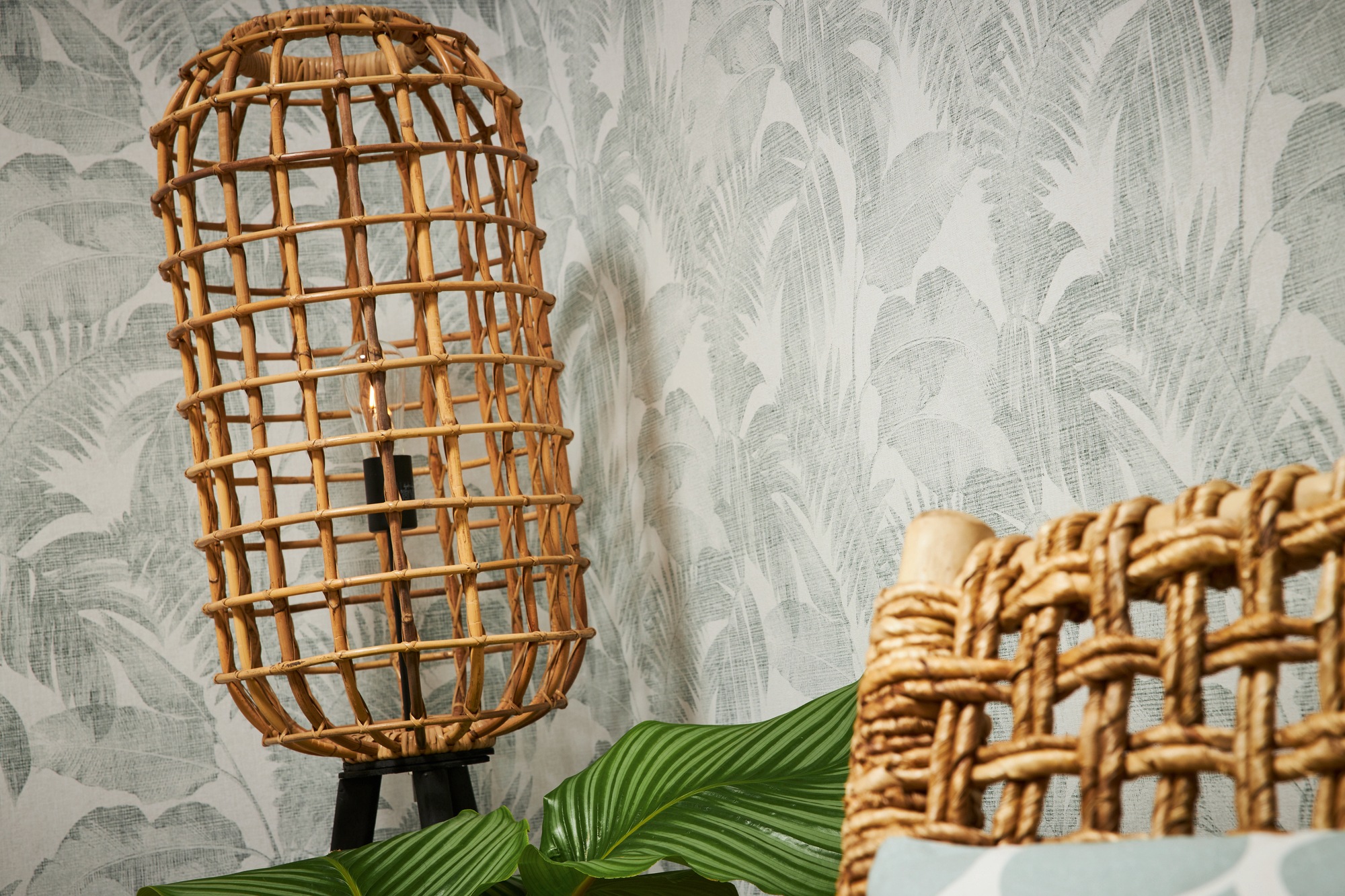 living walls Vliestapete »New Walls Cosy & Relax mit Palmenblättern«, floral-botanisch-Wald, Palmentapete Tapete Dschungel Tapeten Wohnzimmer Schlafzimmer Küche