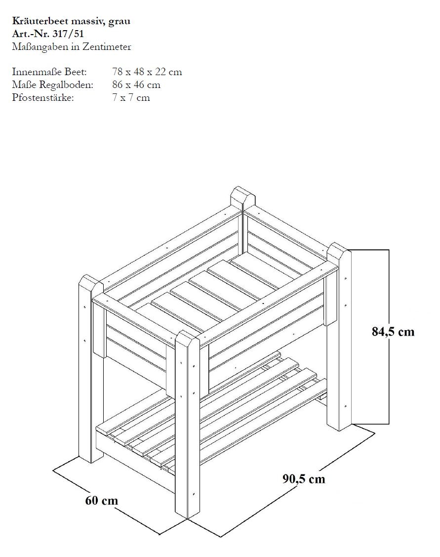 promadino Blumenkasten, Kräuterbeet klein, BxTxH: 90x60x84,5 cm