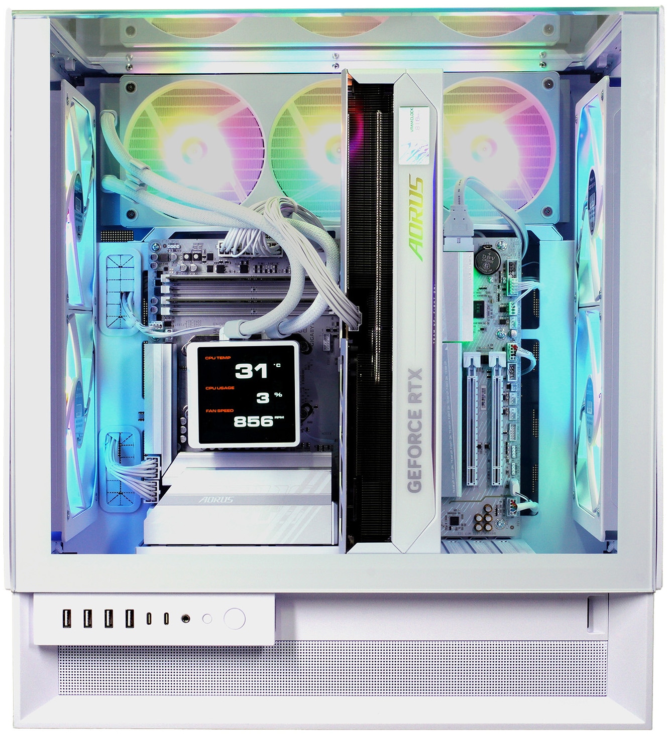 Cougar Gaming-PC »OmnyX WT 8127 AMD Ryzen 7 9850X3D 32GB DDR5 2TB SSD RTX 5080« Windows 11, DDR5 RAM, Wasserkühlung