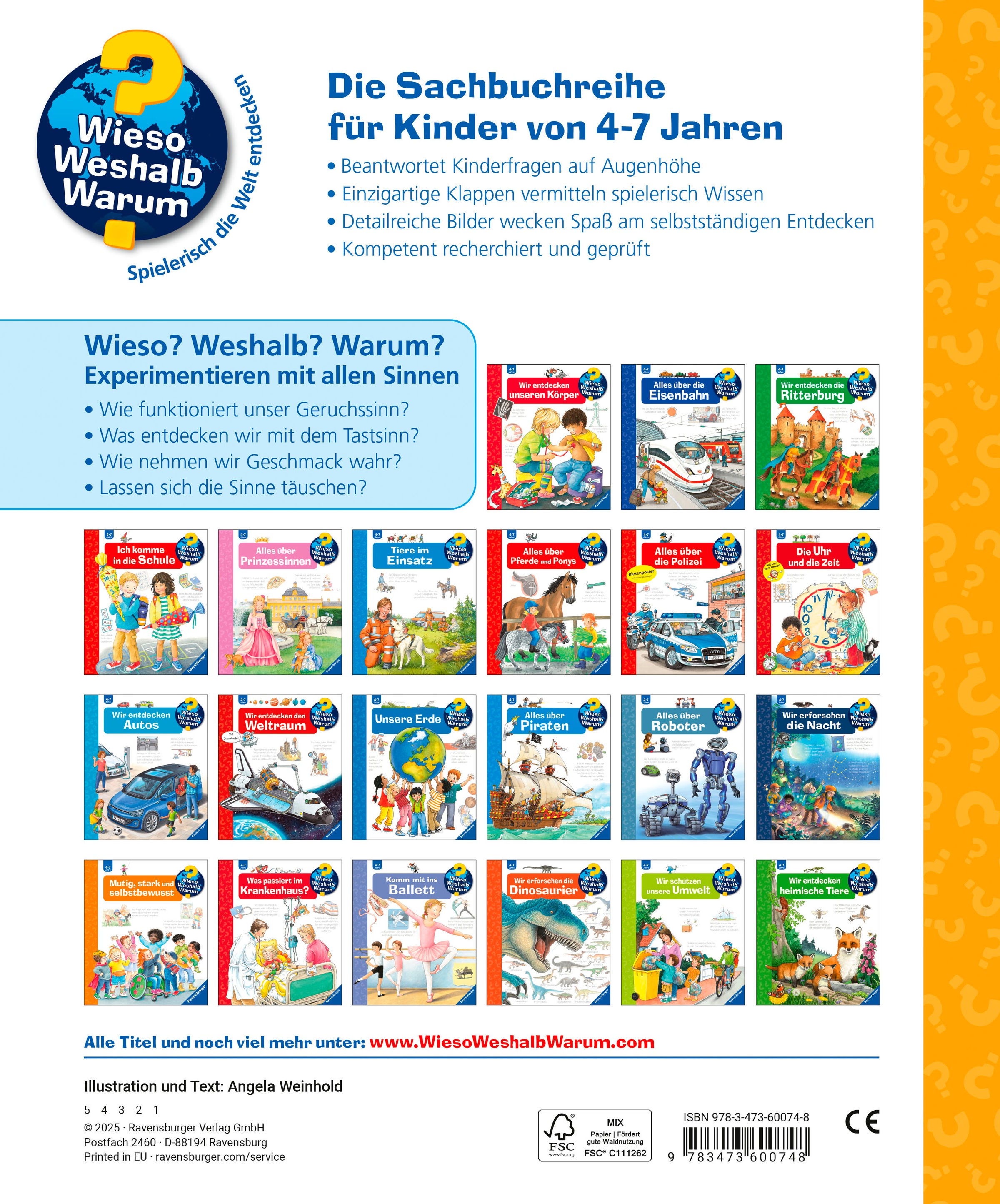 Ravensburger Buch »Wieso? Weshalb? Warum?, Band 31: Experimentieren mit allen Sinnen«, Made in Europe