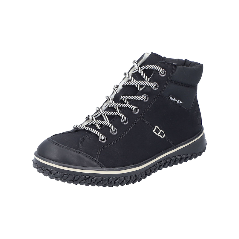 RIEKER Sneaker »Sneaker Lederimitat« Schwarz/Schwarz 36 36 Verschluss: Schnürung