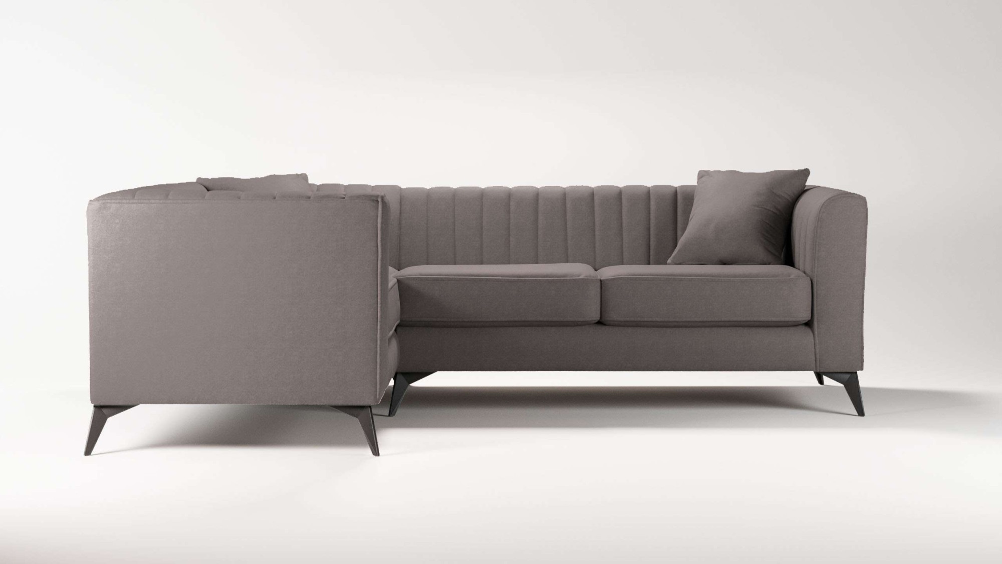 Home affaire Ecksofa »MATTHEW L-Form ideal für kleine Räume, Maße B/T/H:  240/167/74 cm« elegantes Designsofa, Steppung im Rücken, incl. Zierkissen