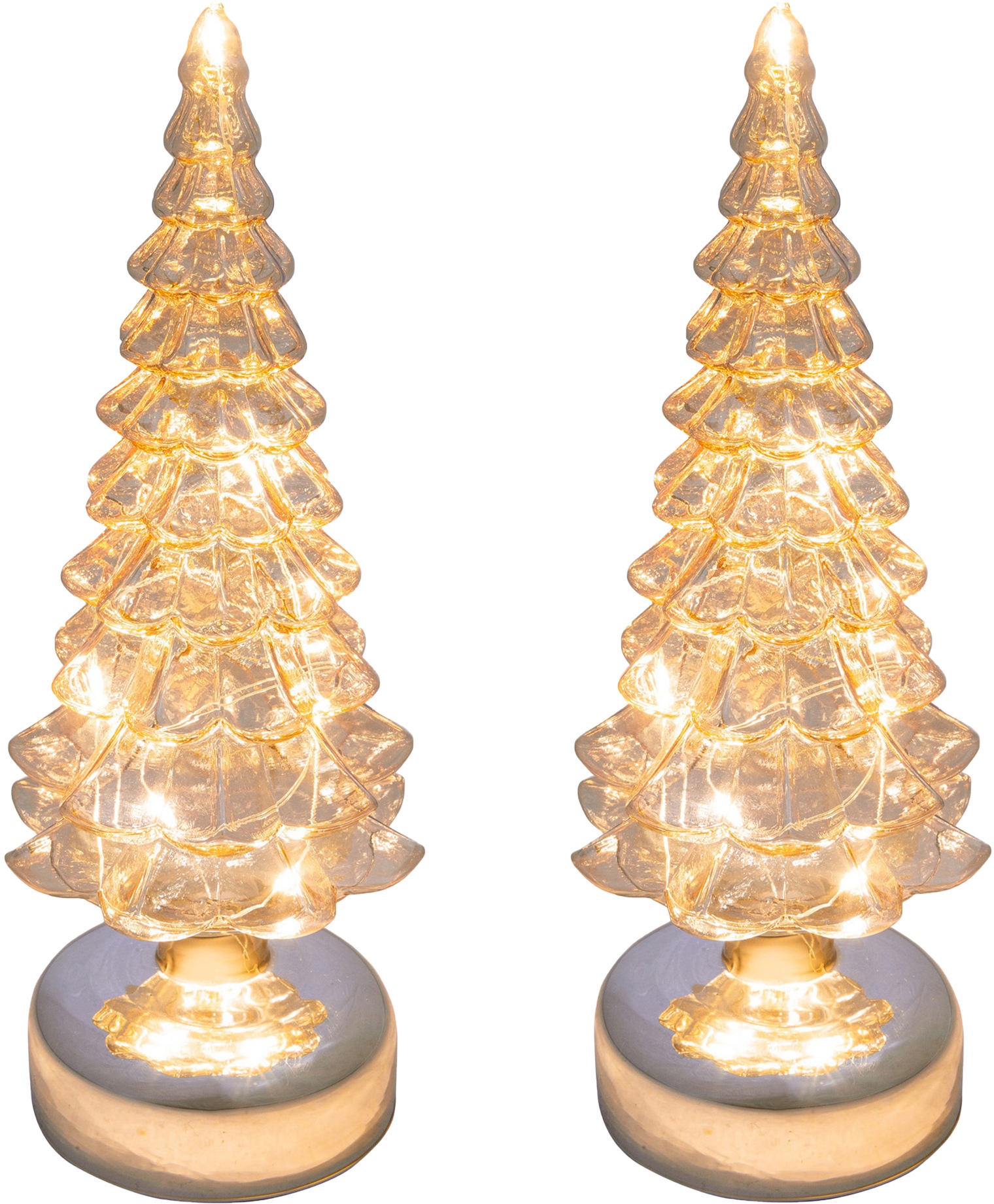 Creativ light kaufen Baum 2er aus Glas »Weihnachtsdeko«, LED auf Tannenbaum Set, Raten
