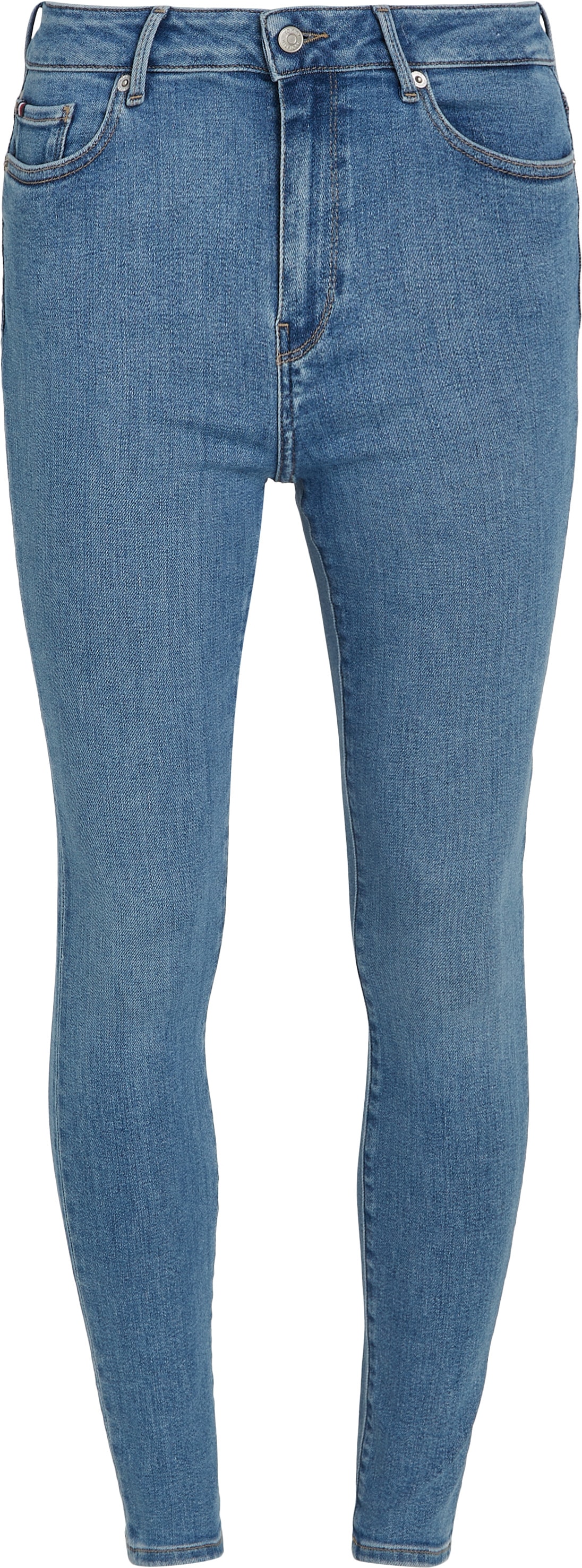 Tommy Hilfiger Skinny-fit-Jeans »Harlem Skinny High Waist«, mit Logo-Badge, in blauer Waschung, in Knöchellänge