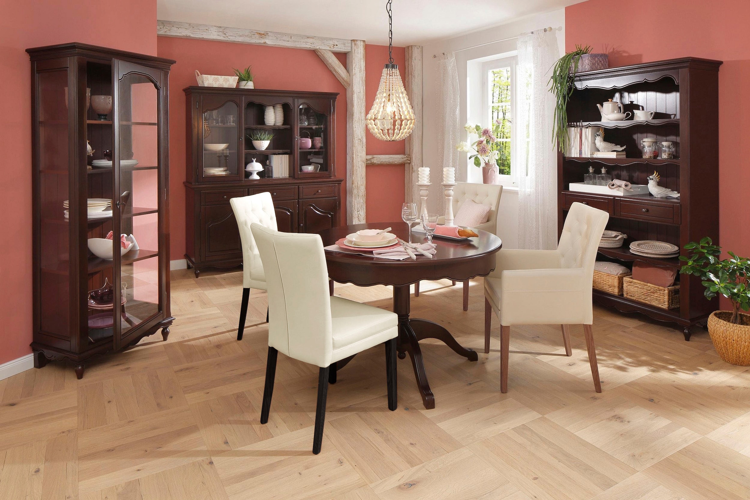 Home affaire 4-Fußstuhl »Colorado«, (Set), 4 St., Kunstleder, Beine aus Buche, wengefarben lackiert, Im 2er, 4er oder 6er-Set