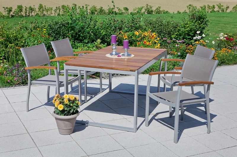 MERXX Garten-Essgruppe »Naxos« Set, 5 Stk. tlg. mit ausziehbaren Tisch günstig online kaufen