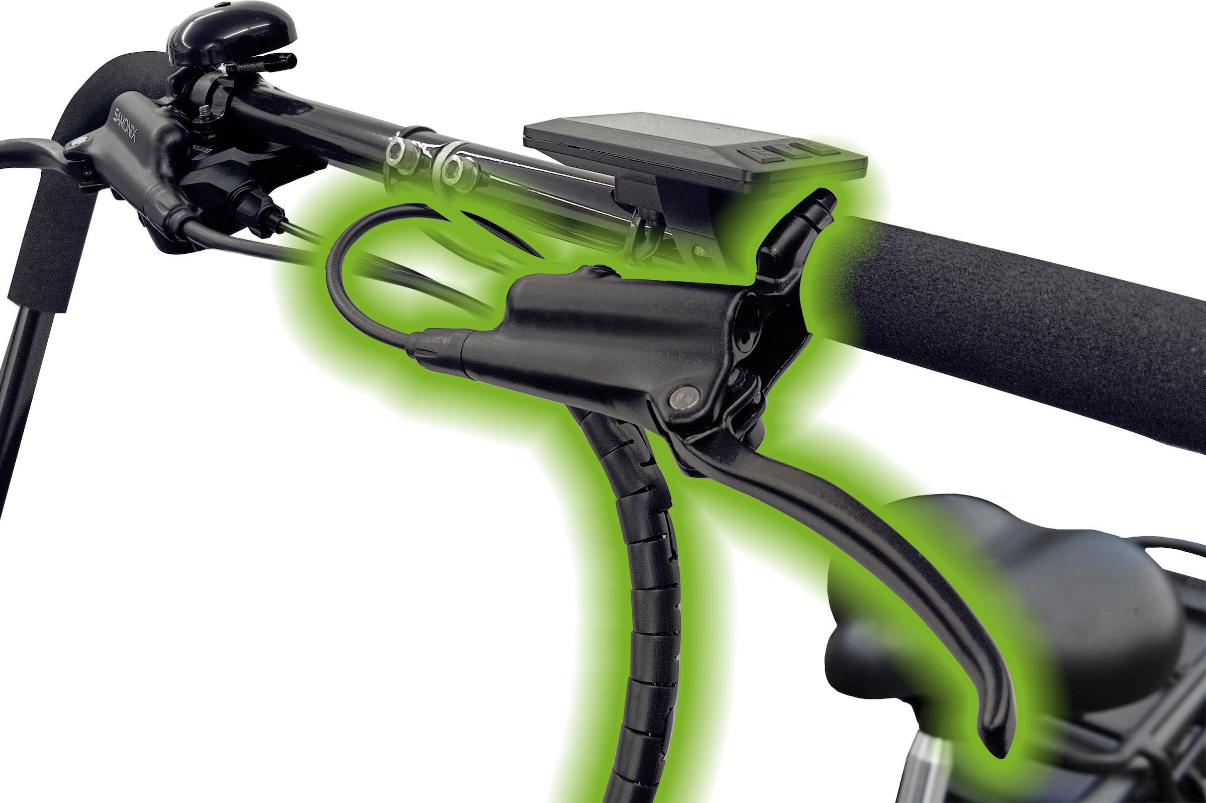 SachsenRad »T1« 7 Gang Shimano Shimano 7-Gang-Kettenschaltung Schaltwerk Kettenschaltung Heckmotor 250 W Alarmanlage, Holz-Transportbox, Mitgelieferte Regenabdeckung