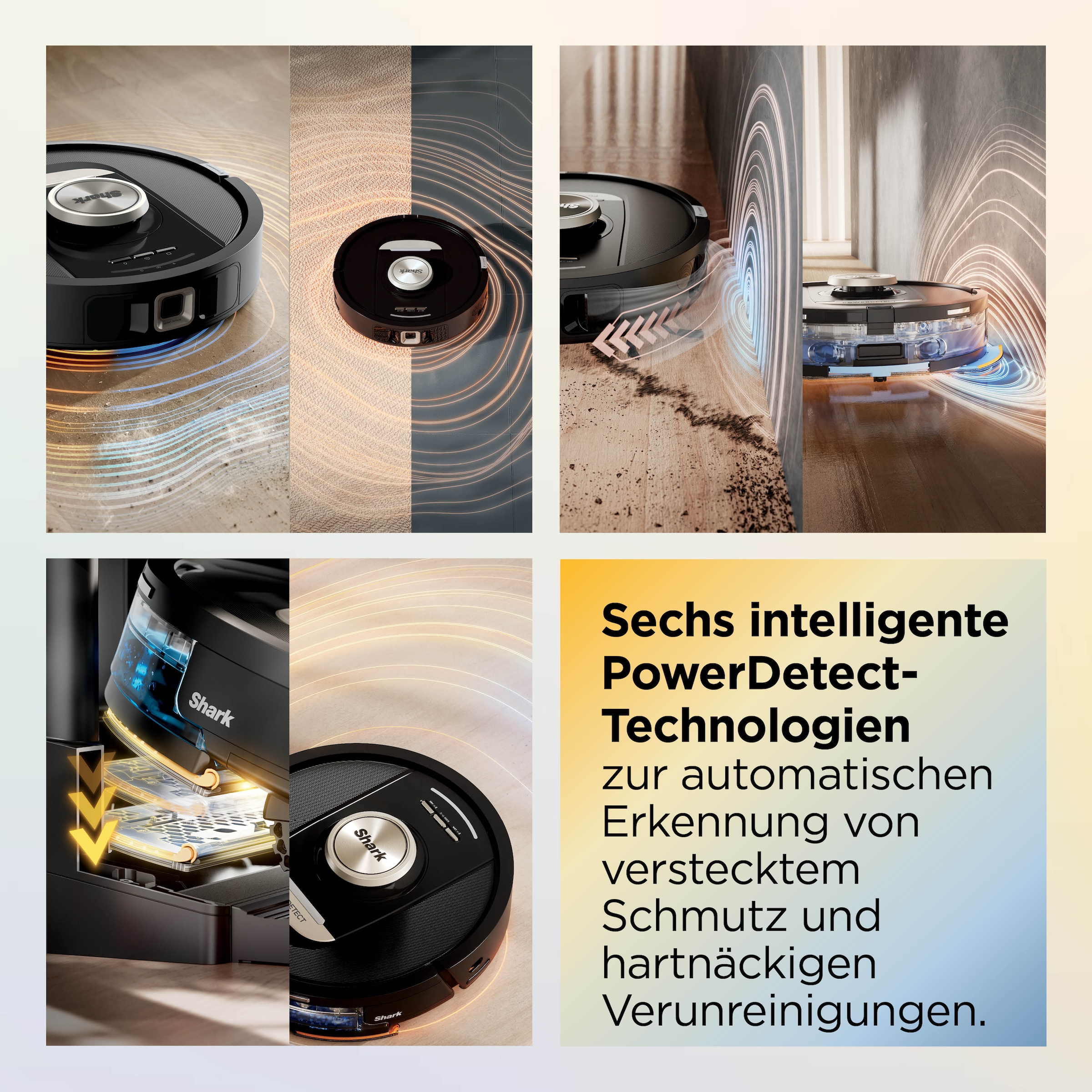 Shark Saugroboter »Shark ThermaCharged PowerDetect Nass- und Trocken-Saugroboter« beheizte Basisstation verwendet 85°C heißes Wasser und 80°C warme Luft
