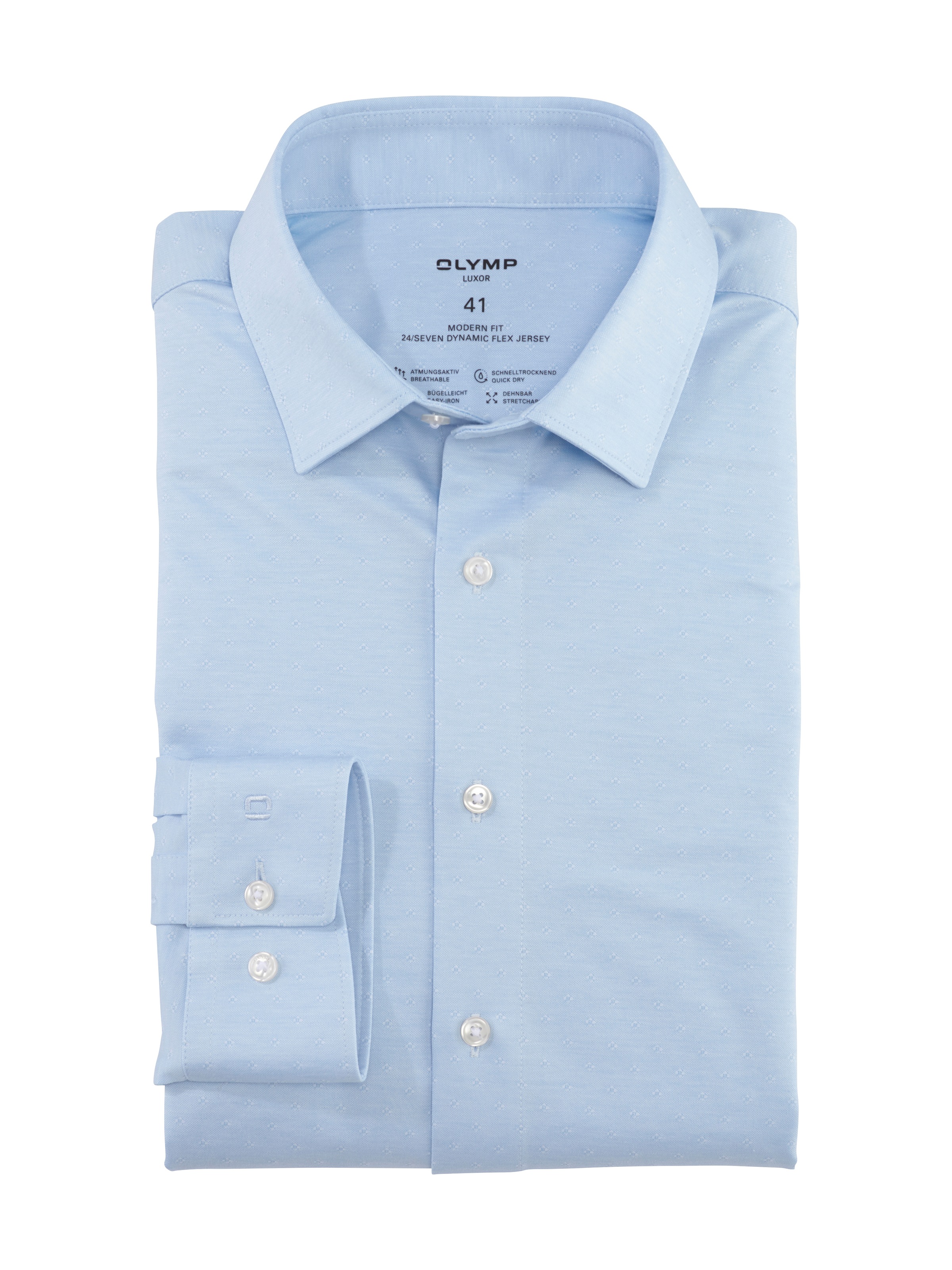 OLYMP Businesshemd »Luxor 24/Seven Modern Fit« mit Dobby-Webmuster mit Farbakzentuierung