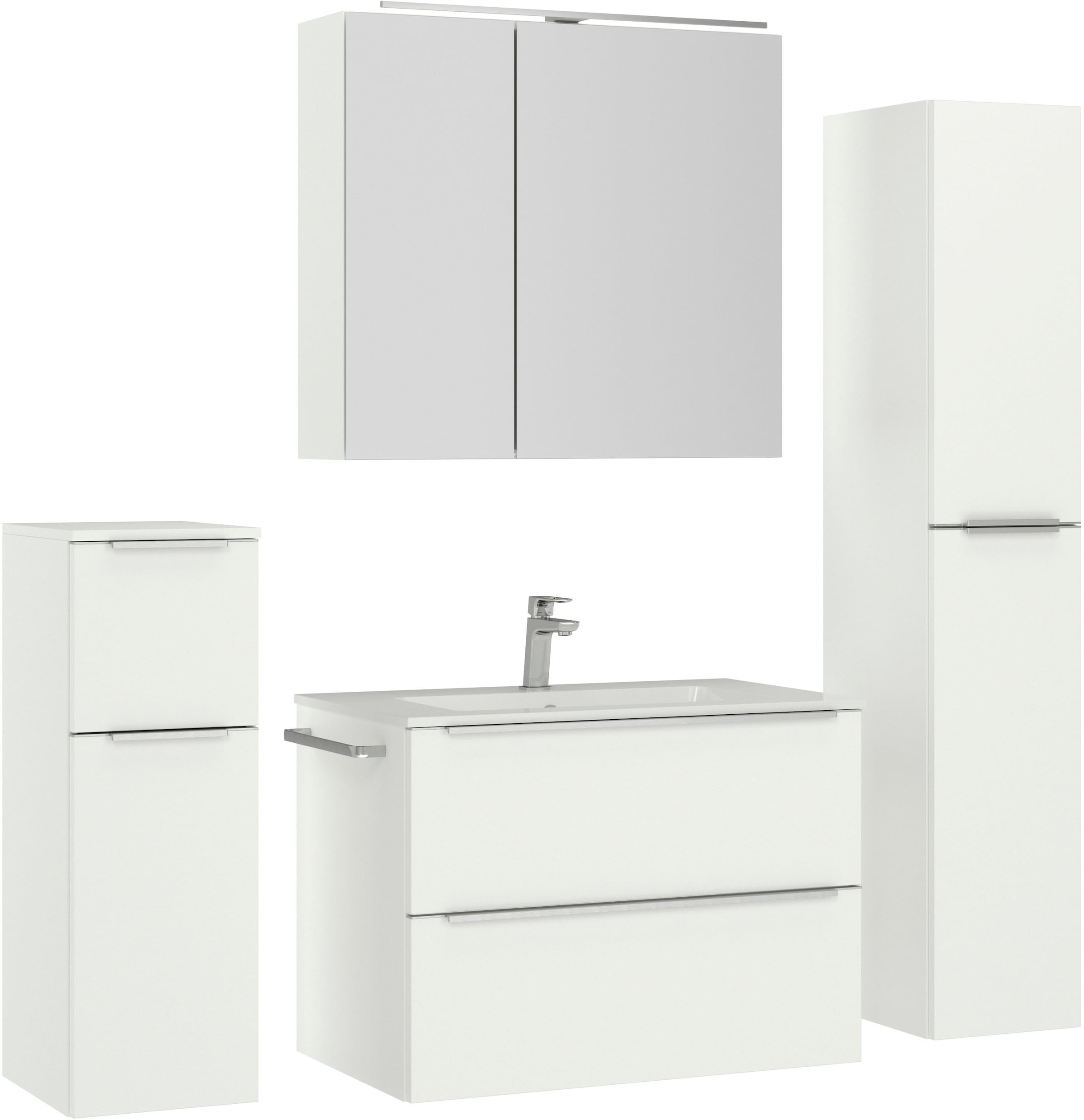 nobilia® Badmöbel-Set »Levere« vormontiert, mit Soft-Close, 4 Stk. tlg. günstig online kaufen