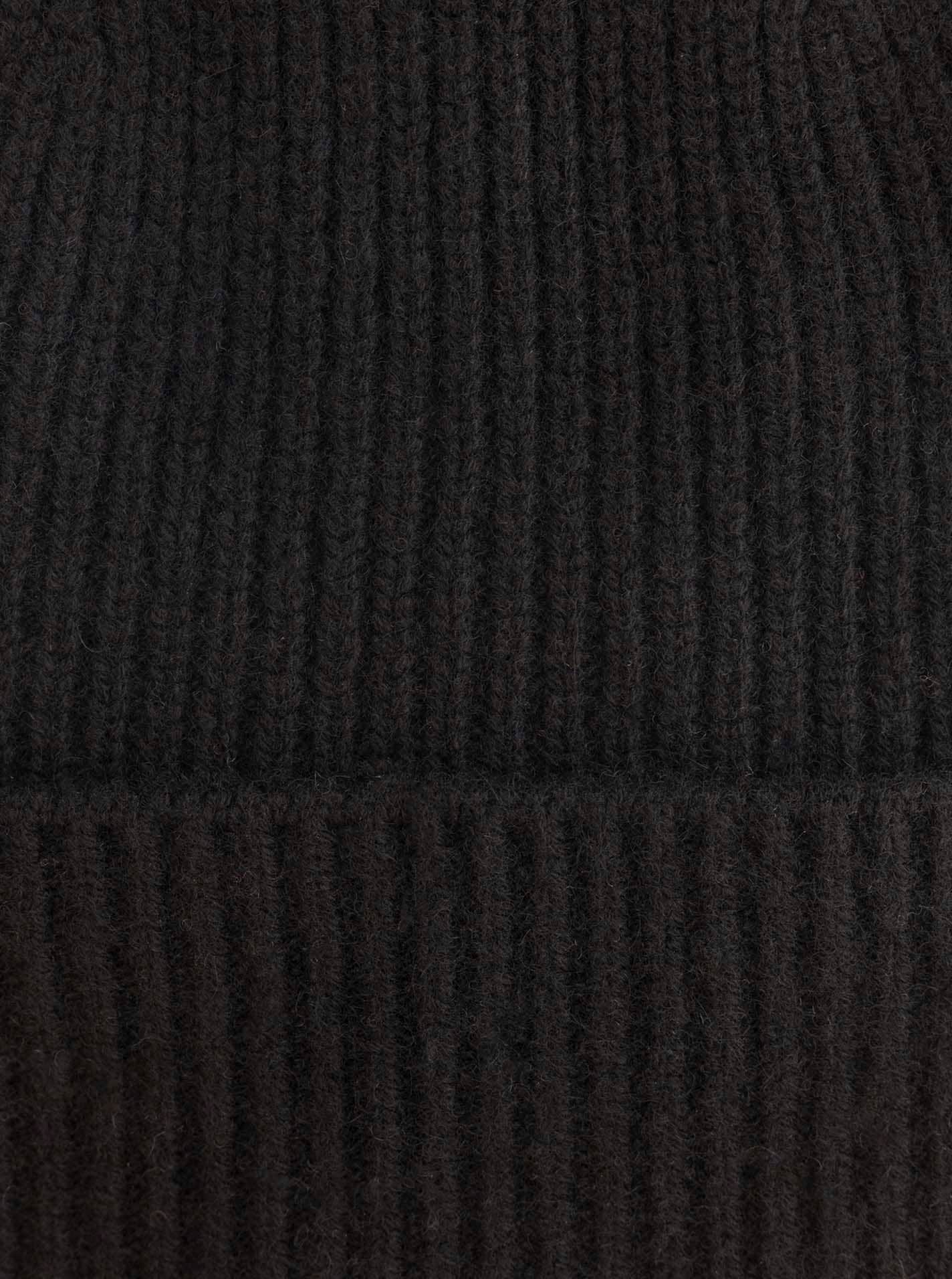 Zwillingsherz Beanie Feinripp, breiter Umschlag, Wolle