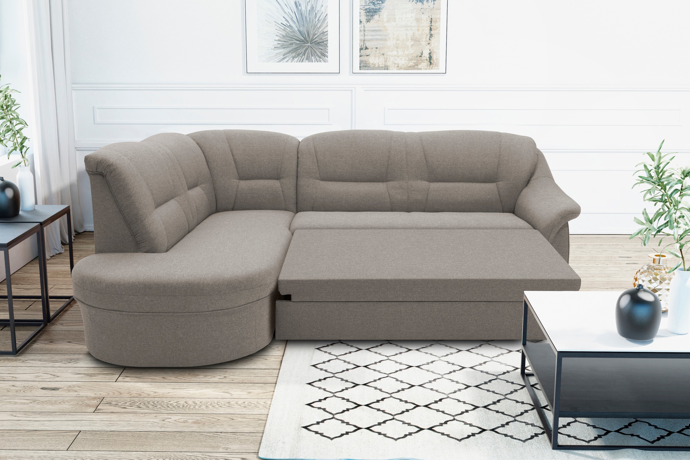 DOMO collection Ecksofa »Faenza für kleine Räume, Stellmaße 232x176cm, komf günstig online kaufen