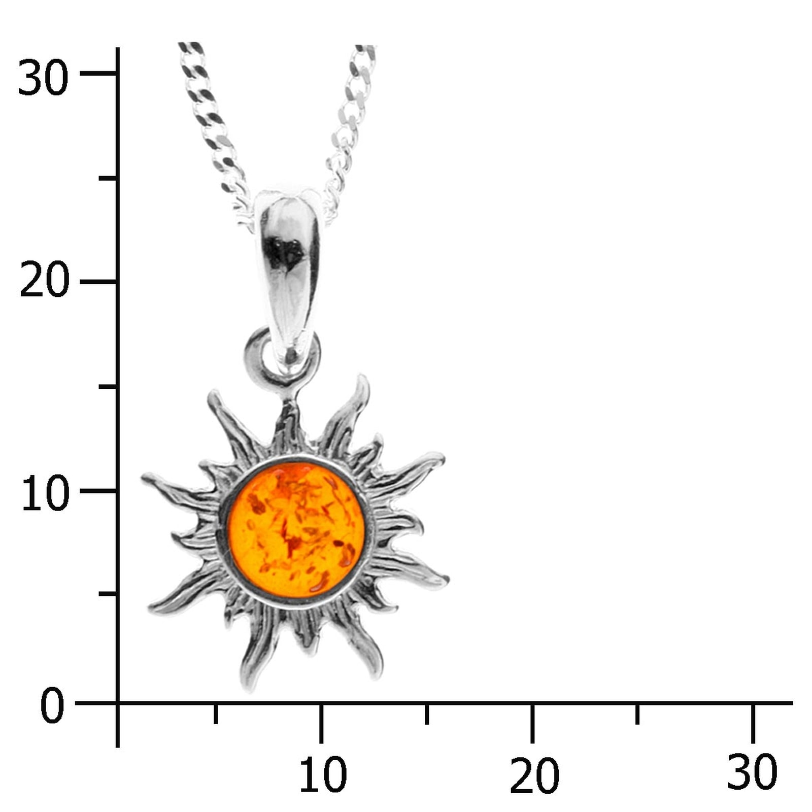 OSTSEE-SCHMUCK Kette mit Anhänger »Ostsee-Schmuck Kette mit Anhänger Sonne 14 mm«, (2 tlg.)
