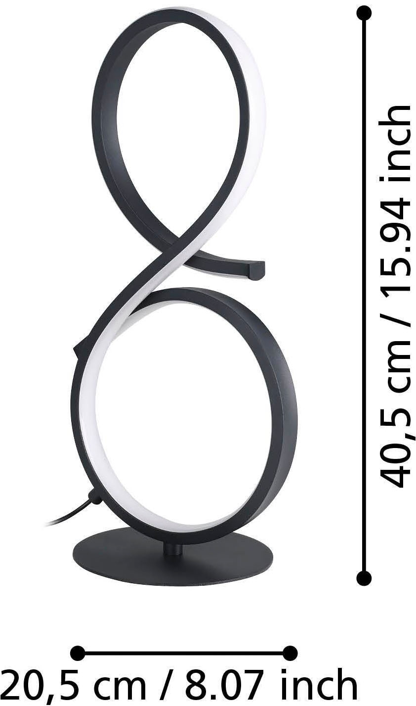 EGLO Tischleuchte »Serpins Tischlampe, Nachttischlampe, Metall und Kunststoff, Lampe« LED-Modul 1 Stk. Warmweiß Tischleuchte - L20,5 x B15 x H40,5 cm - schwarz - 11,4W inkl.