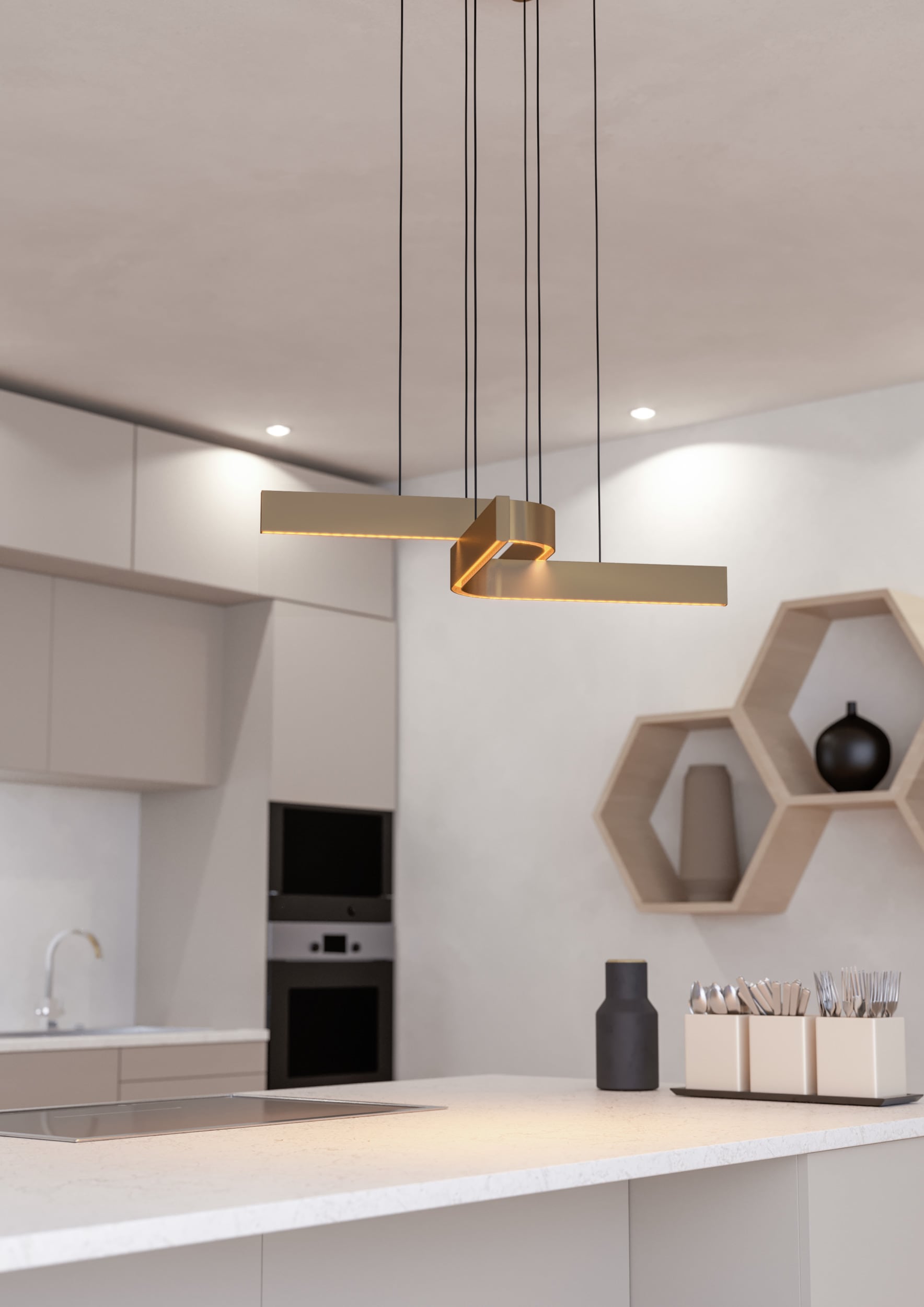 EGLO Hängeleuchte »FOLCINO-Z Pendellampe - Alu, Stahl - LED - 2X18W - IP20« LED-Modul 1 Stk. Kaltweiß | Neutralweiß | RGB | Warmweiß Hängelampe, Deckenlampe, Wohnzimmer, Esszimmer, L64 x B43,5 x H110 cm