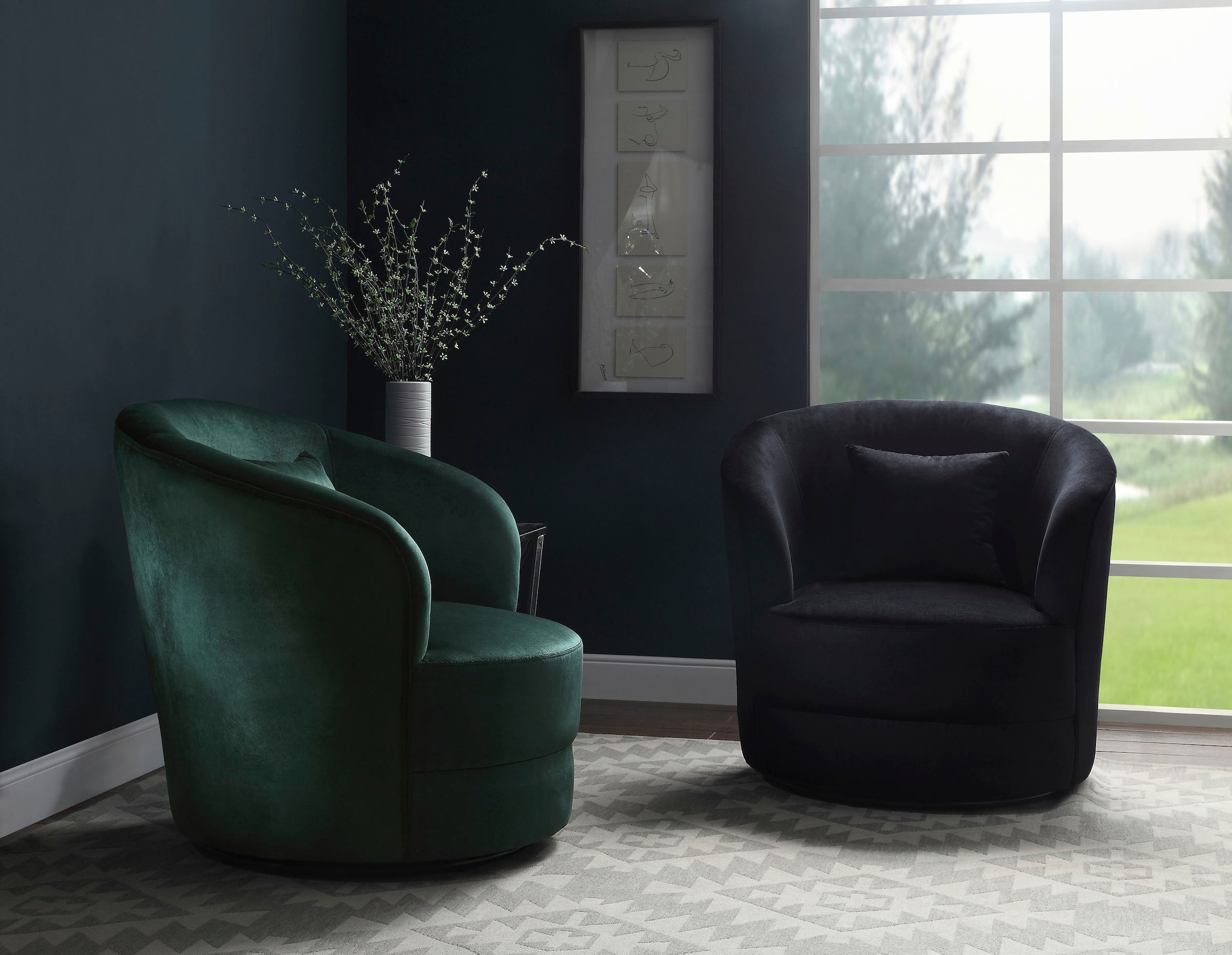 ATLANTIC home collection Drehsessel »Colin«, 360Â° frei drehend, in Samtvel günstig online kaufen