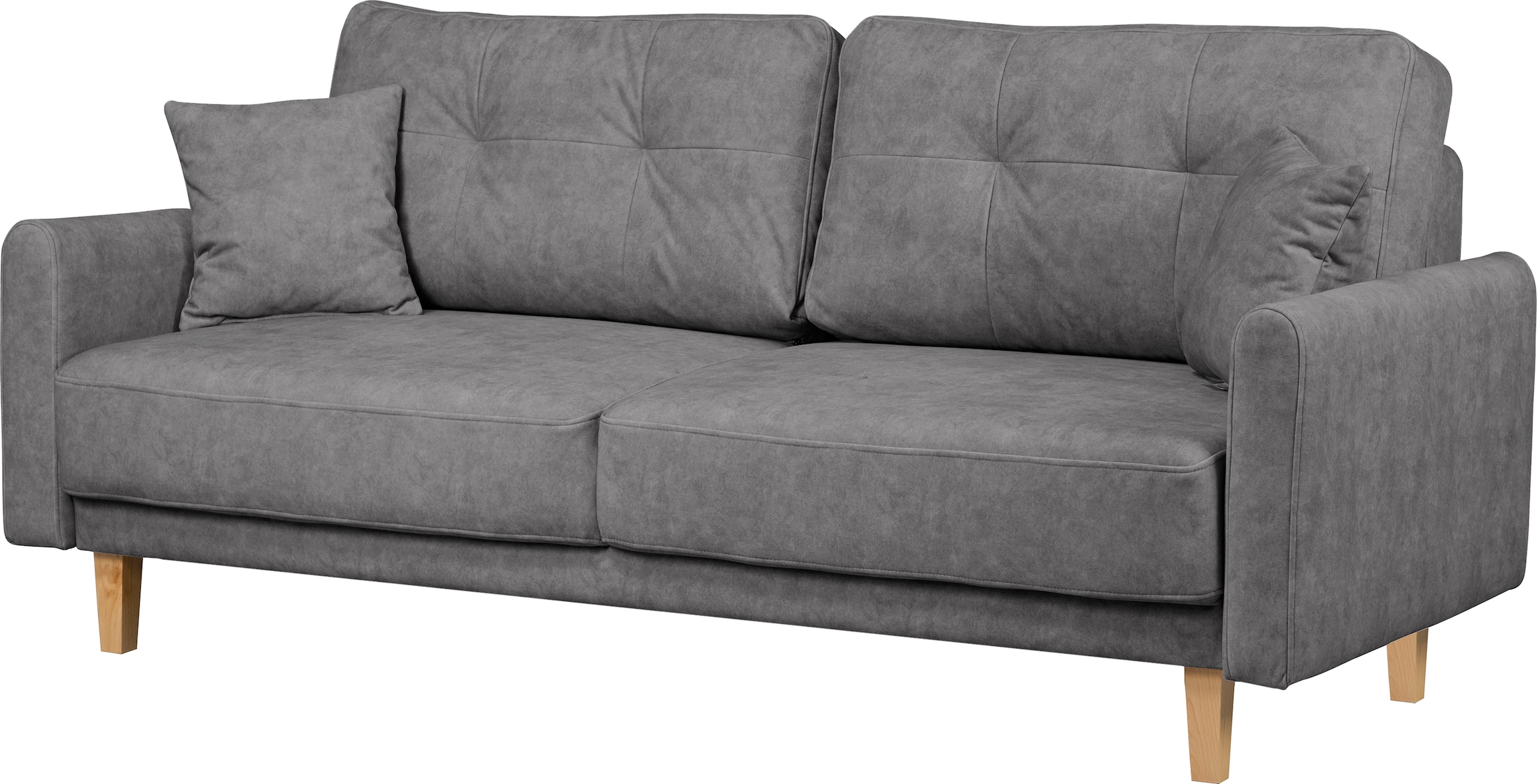 Home affaire 2-Sitzer »TRIPLO mit Wellenunterfederung, Maße B/T/H: 165/100/89 cm«, Sofa mit Steppung im Rückenbereich, incl. Rückenkissen und Zierkissen