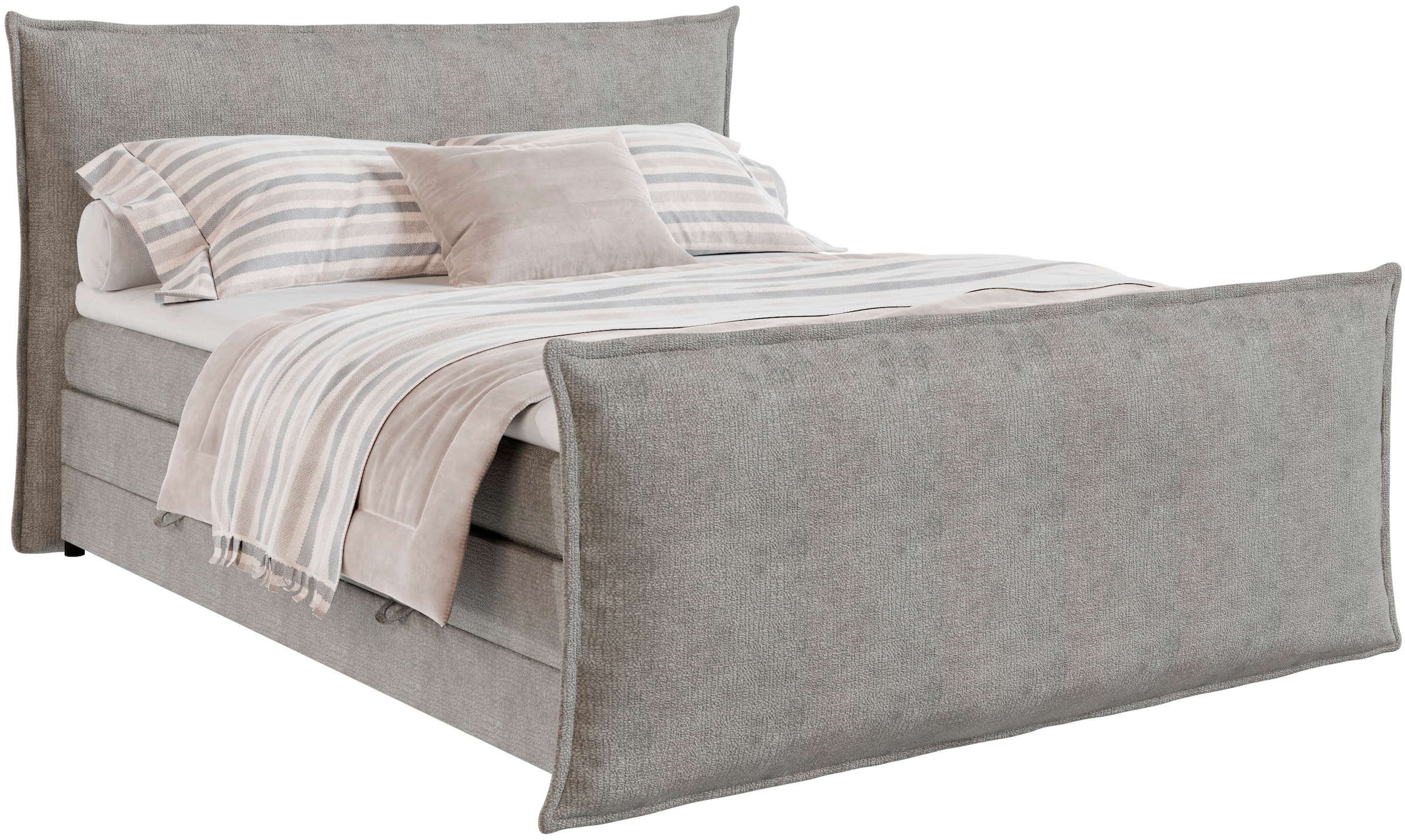 FORTE Boxspringbett »Harmonie inkl. Bettkasten und Topper, Kopf- und Fußteil in Kissenoptik« in den Breiten 140cm, 160cm und 180cm erhältlich