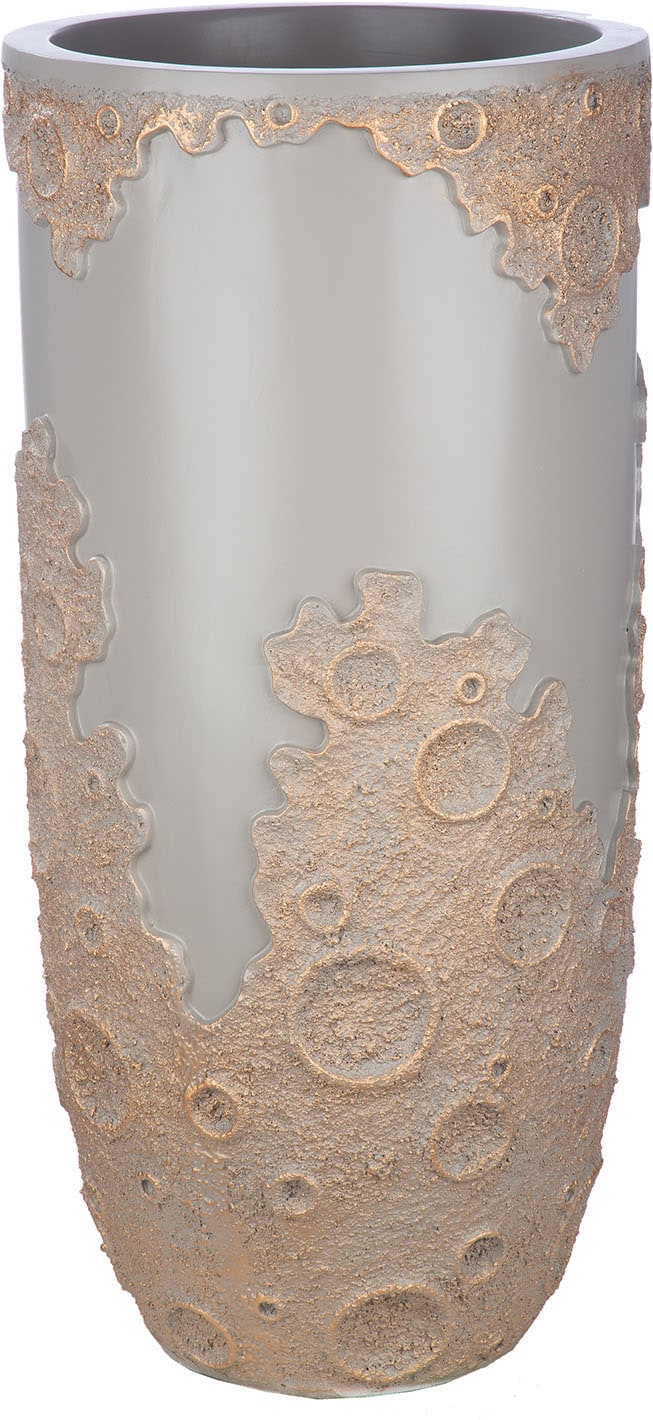 Übertopf GILDE "Übertopf XXL rund Moon", beige, grau, B:33cm