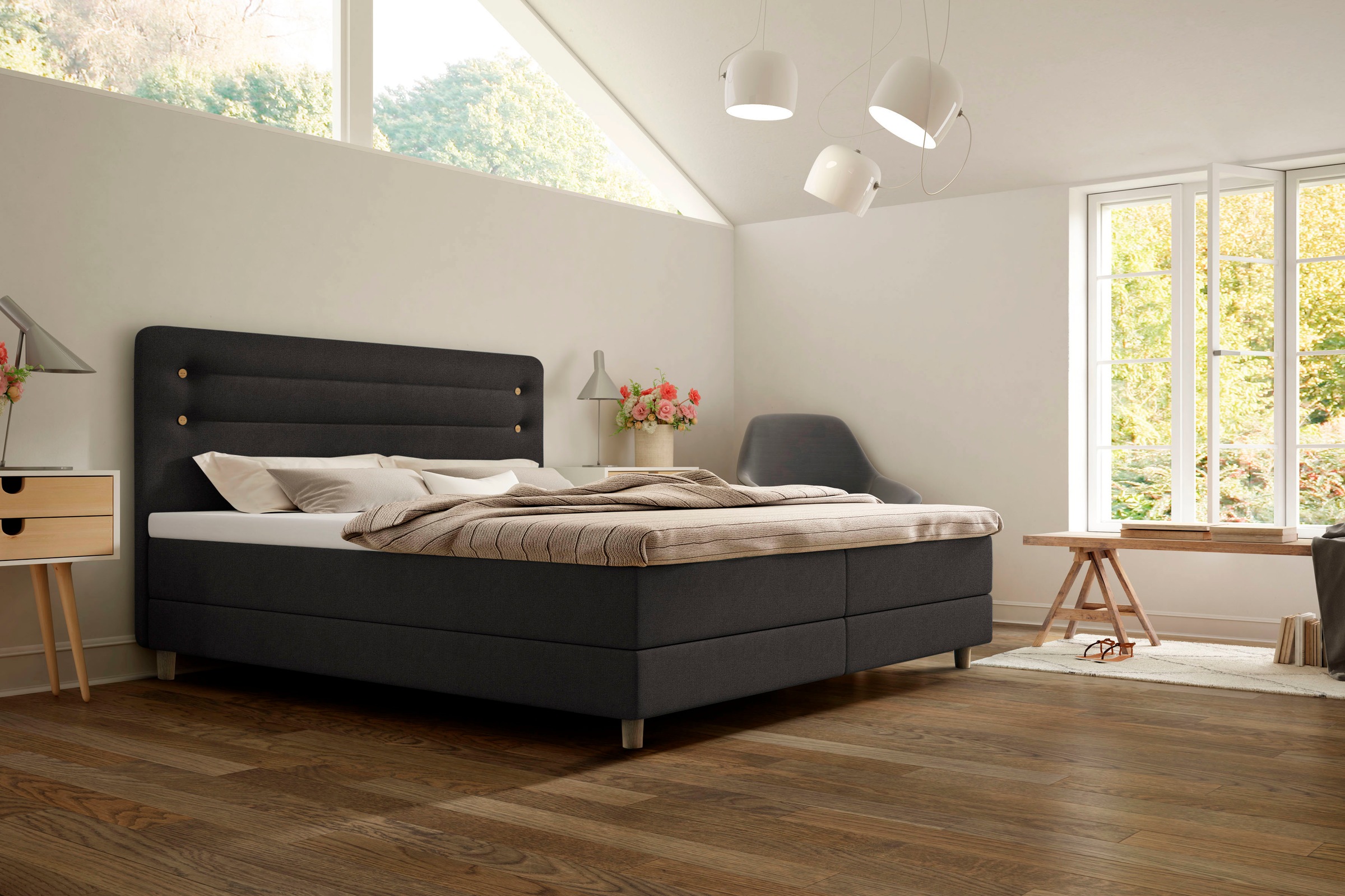 Bild von Schlaraffia Boxspringbett »Fidelio«, inkl. BULTEX® Topper, Holzfuß in Eiche