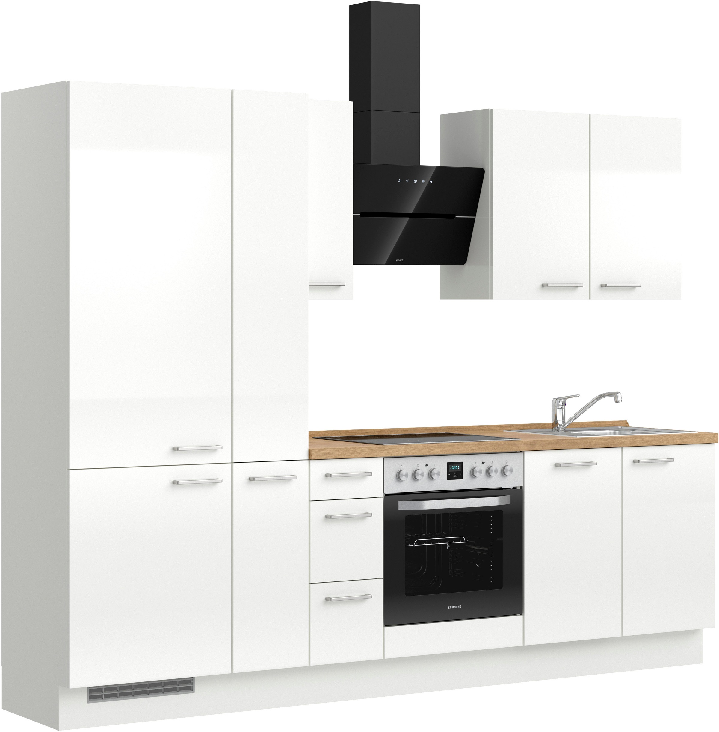 nobilia® Küchenzeile »"Flash II"« vormontiert, Ausrichtung wählbar, Breite 270 cm, wahlw. mit E-Geräten